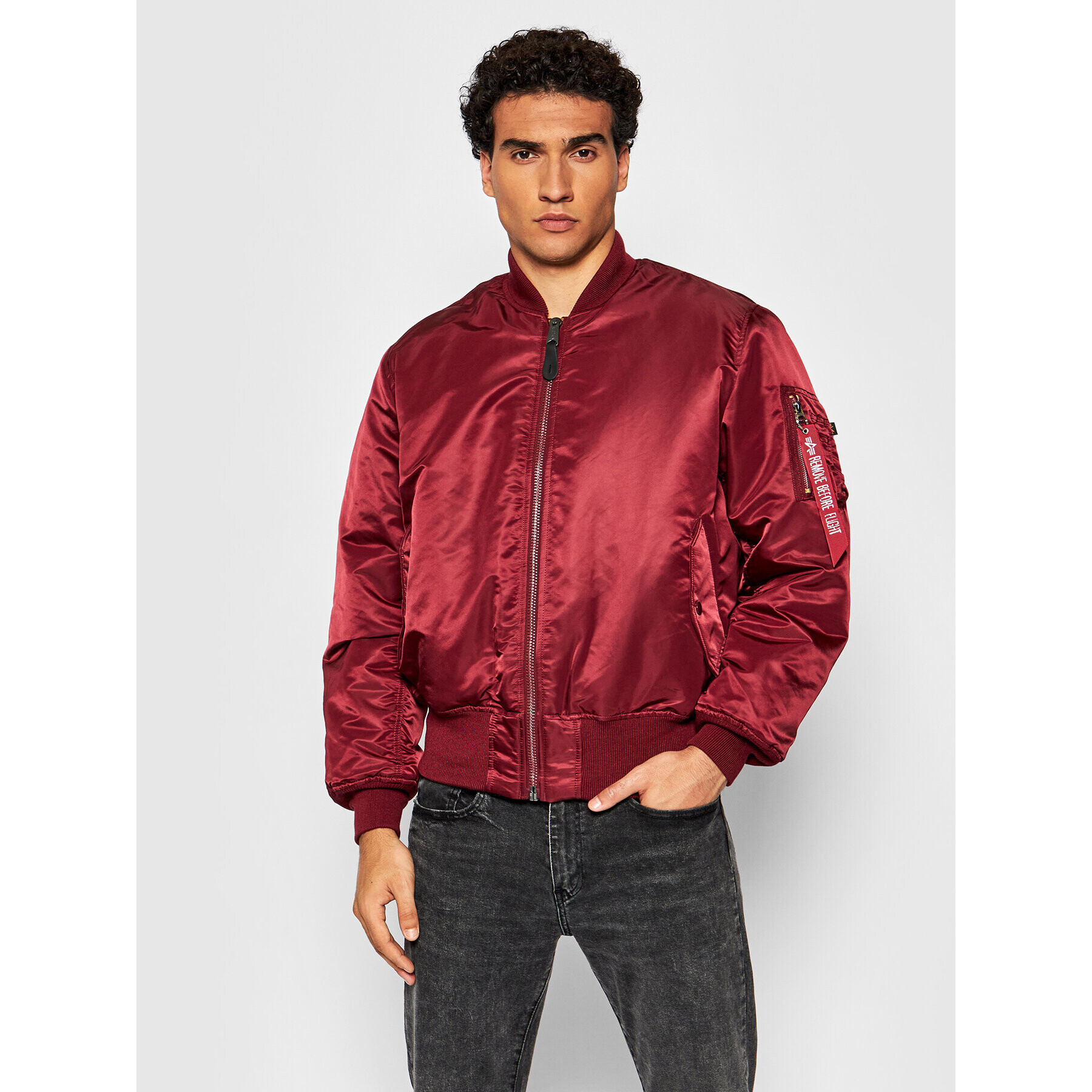 Alpha Industries Bundy bomber Ma-1 100101 Bordová Regular Fit - Pepit.sk