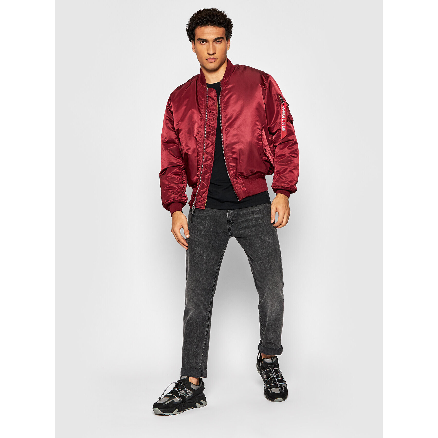 Alpha Industries Bundy bomber Ma-1 100101 Bordová Regular Fit - Pepit.sk