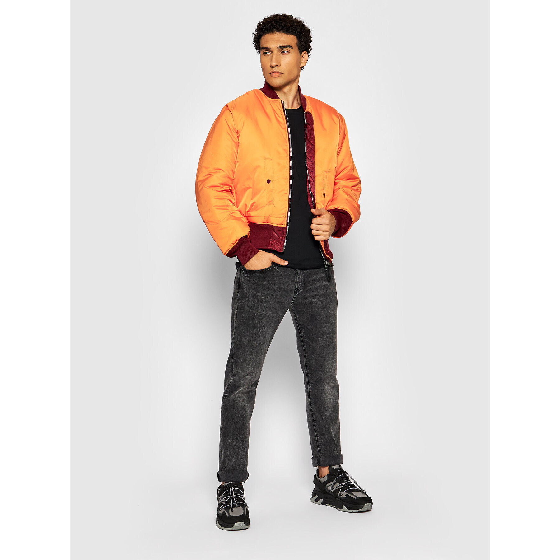 Alpha Industries Bundy bomber Ma-1 100101 Bordová Regular Fit - Pepit.sk