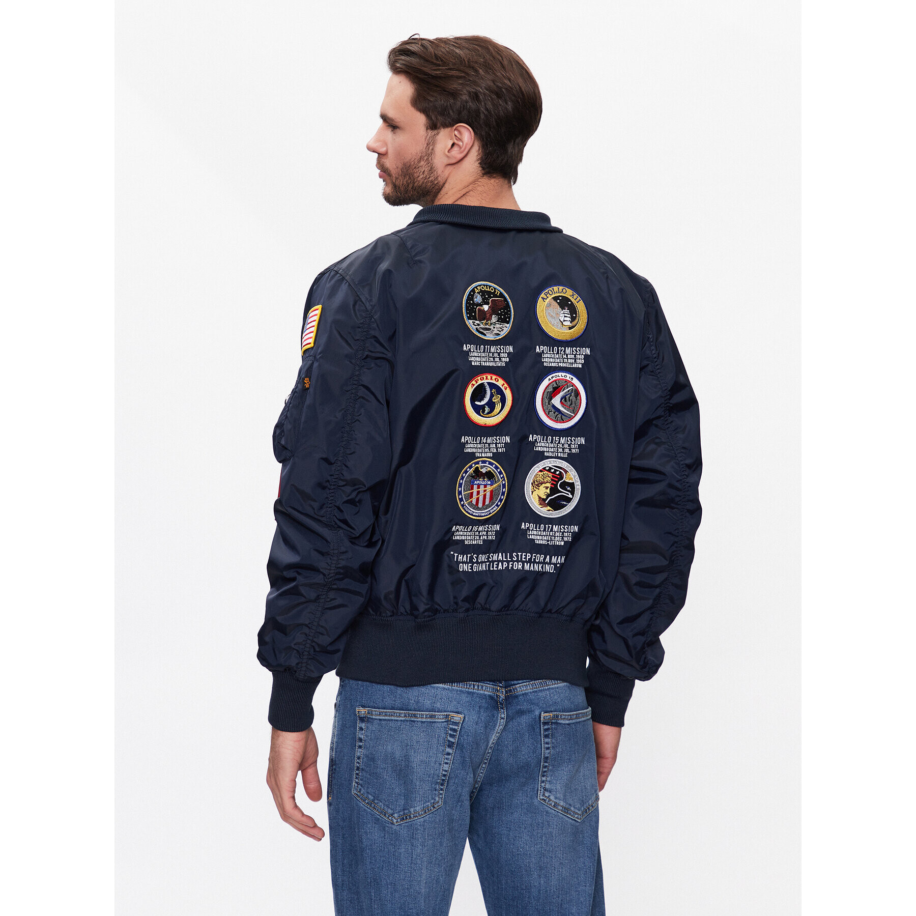 Alpha Industries Bundy bomber MA-1 Zip Hood Apollo 136106 Modrá Regular Fit - Pepit.sk