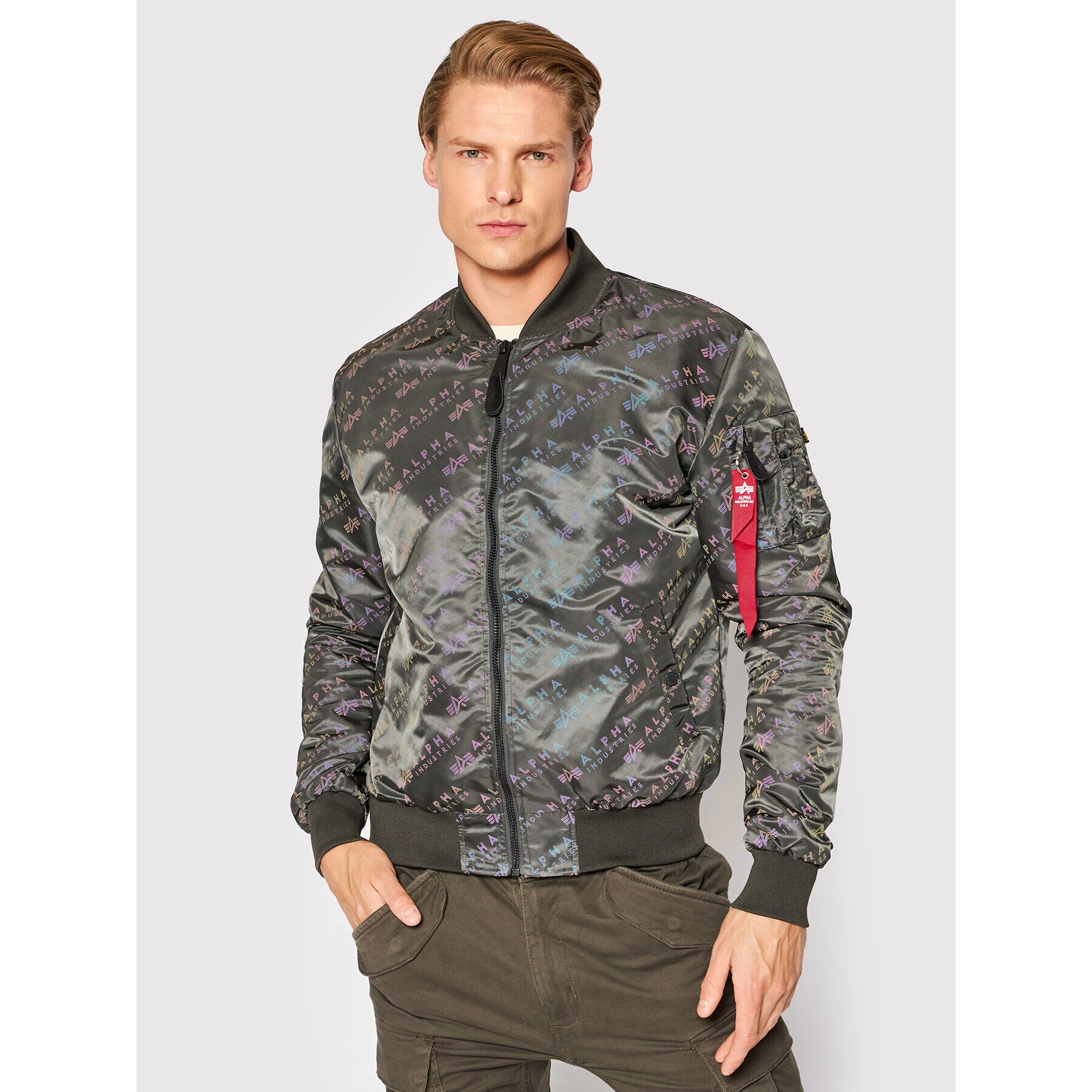 Alpha Industries Bundy bomber Ma-1 Lw Aop Rainbow Ref. 106109 Sivá Regular Fit - Pepit.sk