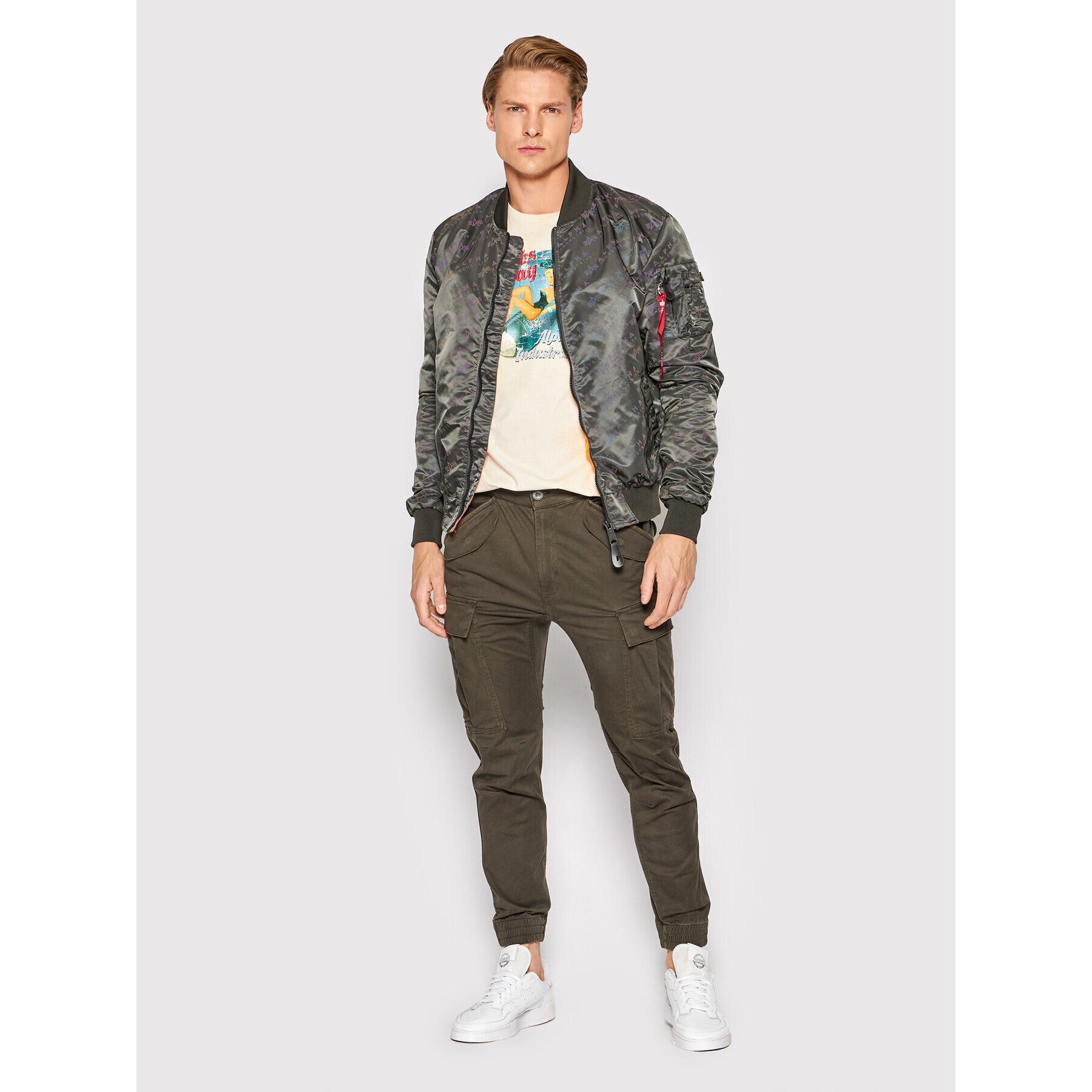 Alpha Industries Bundy bomber Ma-1 Lw Aop Rainbow Ref. 106109 Sivá Regular Fit - Pepit.sk