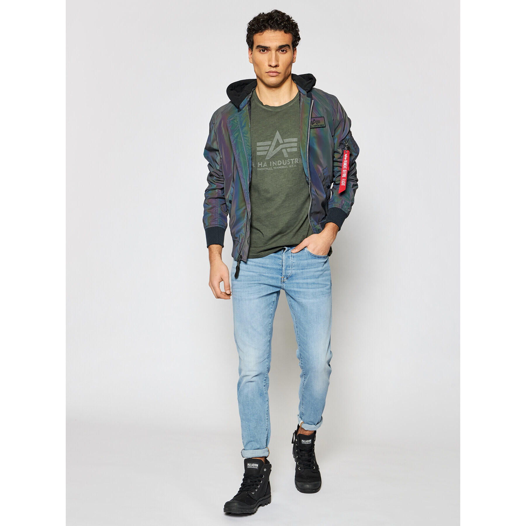 Alpha Industries Bundy bomber MA-1 LW HD 116107RR Sivá Regular Fit - Pepit.sk