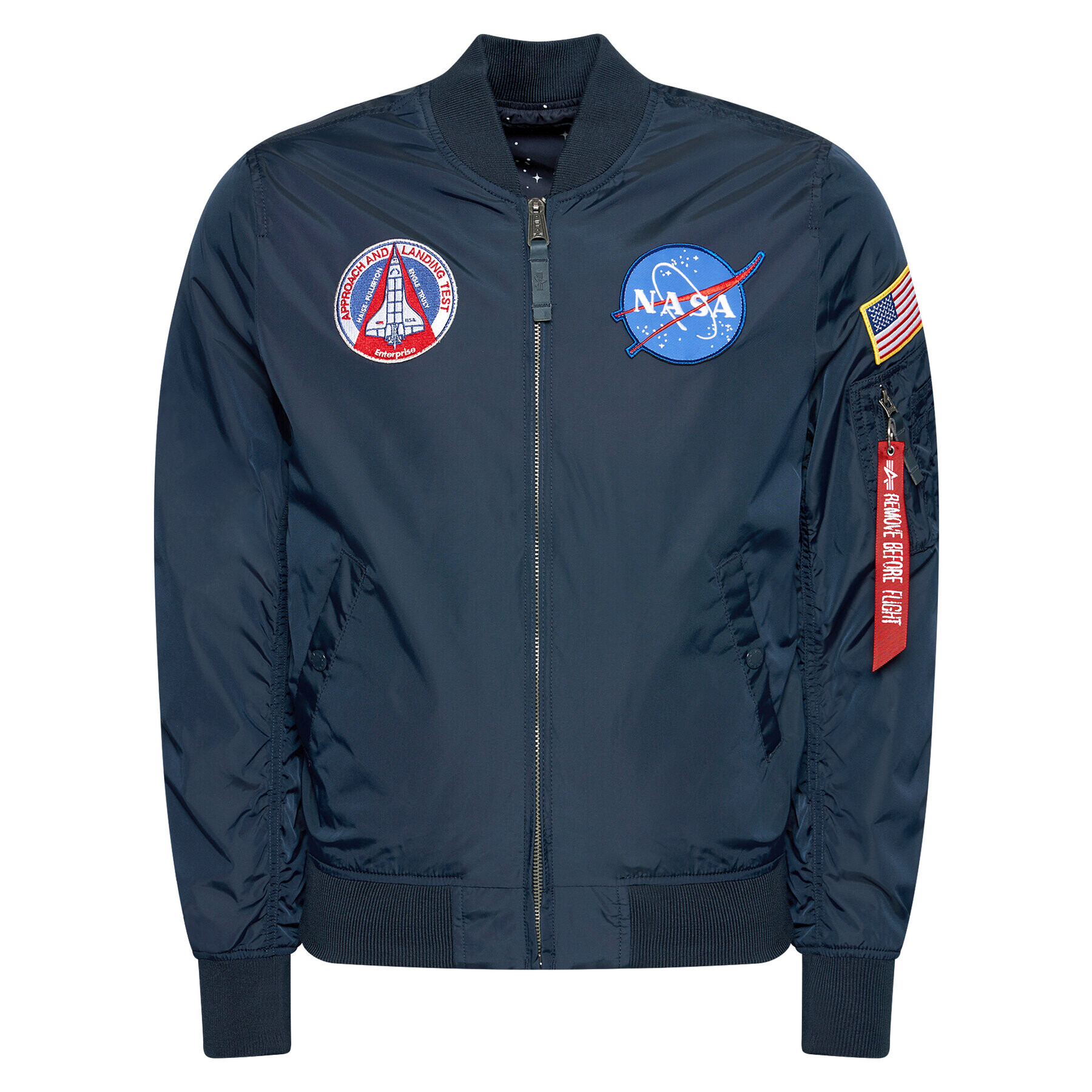 Alpha Industries Bundy bomber Ma-1 Nasa Reversible 186101 Tmavomodrá Regular Fit - Pepit.sk