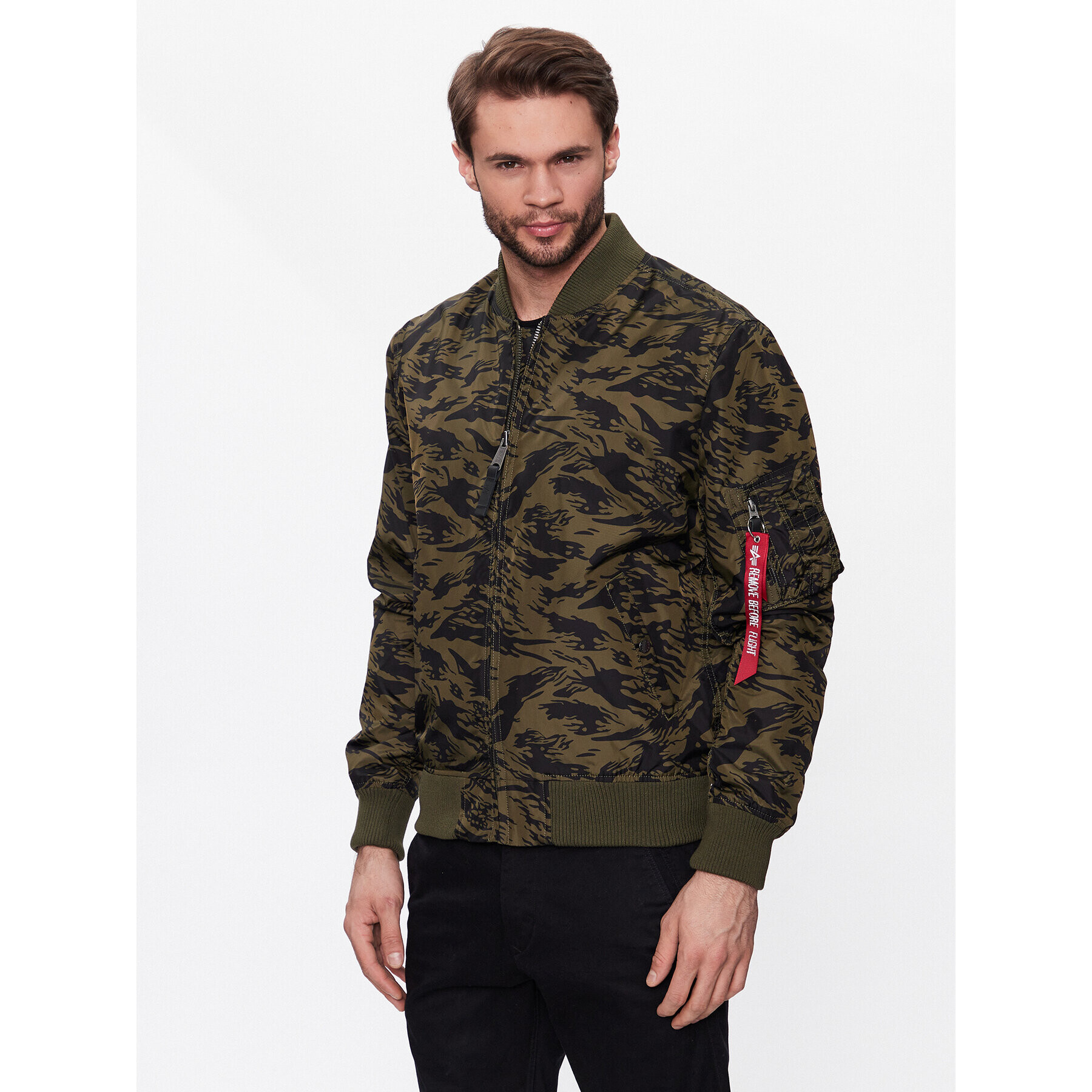 Alpha Industries Bundy bomber MA-1 191103C Zelená Regular Fit - Pepit.sk