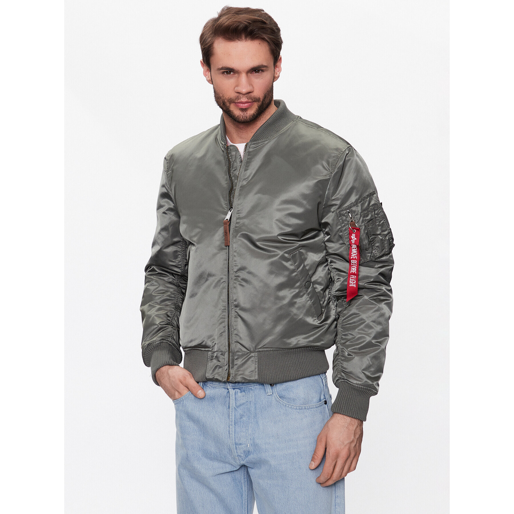 Alpha Industries Bundy bomber MA-1 191118 Sivá Slim Fit - Pepit.sk