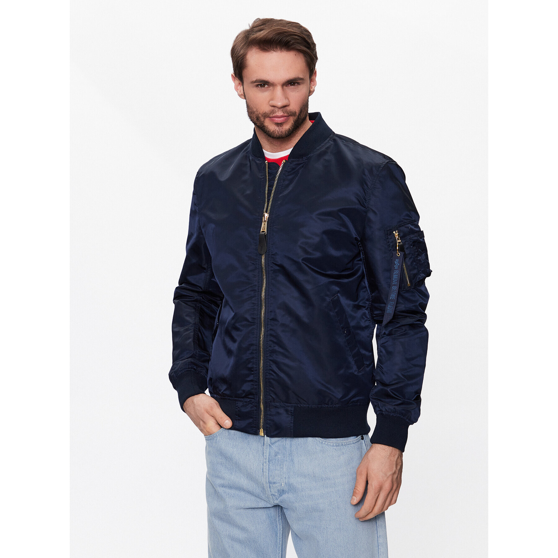 Alpha Industries Bundy bomber MA-1 156101 Modrá Regular Fit - Pepit.sk