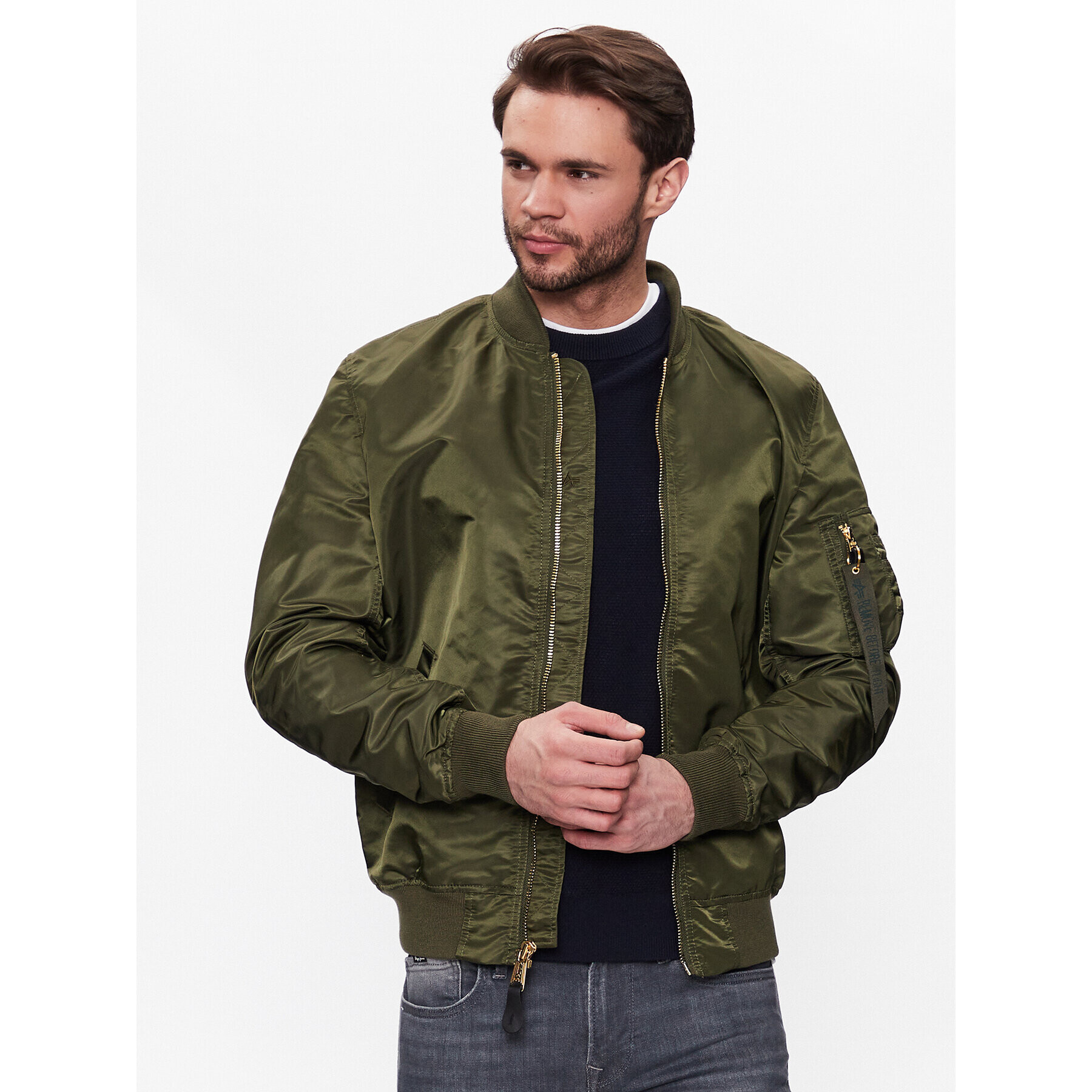 Alpha Industries Bundy bomber MA-1 156101 Zelená Regular Fit - Pepit.sk