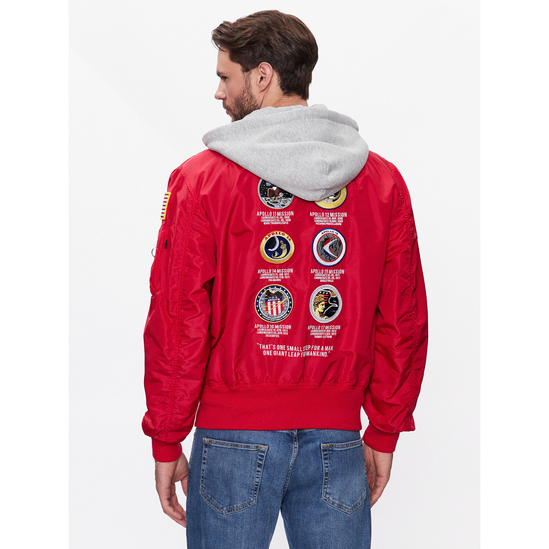 Alpha Industries Bundy bomber MA-1 Zip Hood Apollo 136106 Červená Regular Fit - Pepit.sk