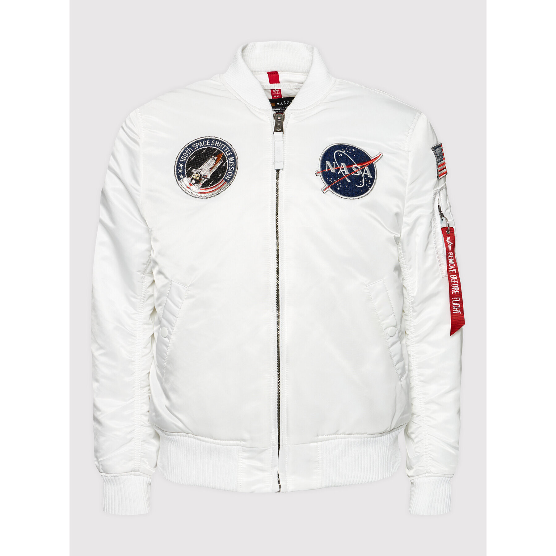 Alpha Industries Bundy bomber Nasa 166107LP Biela Slim Fit - Pepit.sk