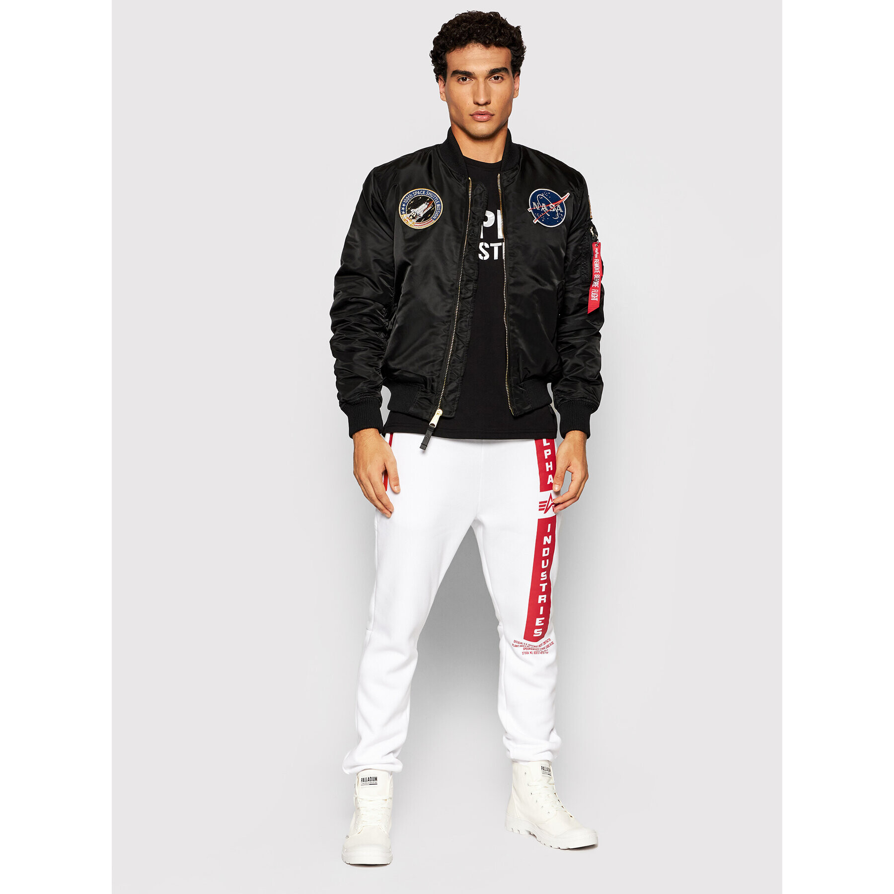 Alpha Industries Bundy bomber Nasa 166107LP Čierna Slim Fit - Pepit.sk