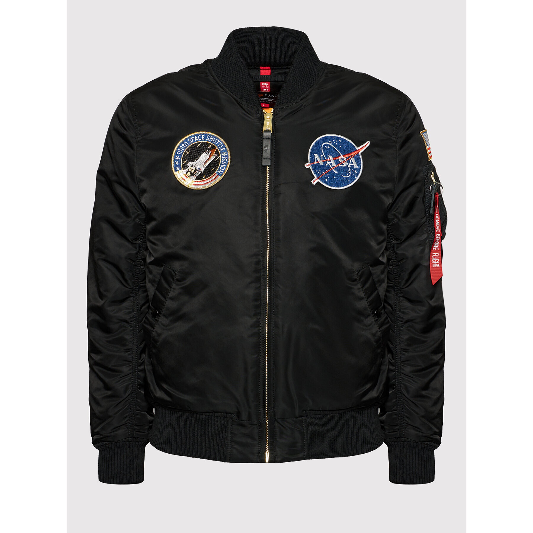 Alpha Industries Bundy bomber Nasa 166107LP Čierna Slim Fit - Pepit.sk