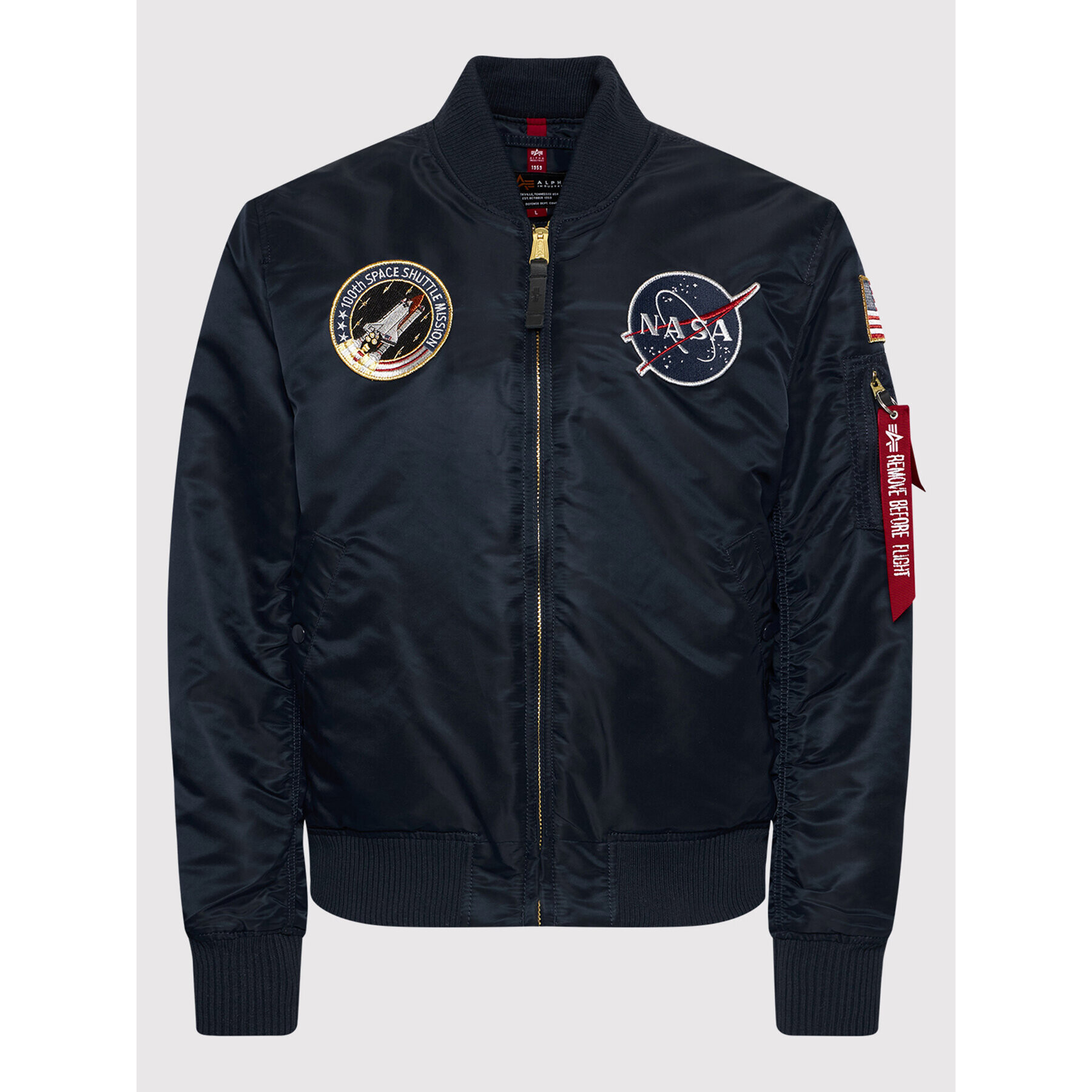 Alpha Industries Bundy bomber Nasa 166107LP Tmavomodrá Slim Fit - Pepit.sk