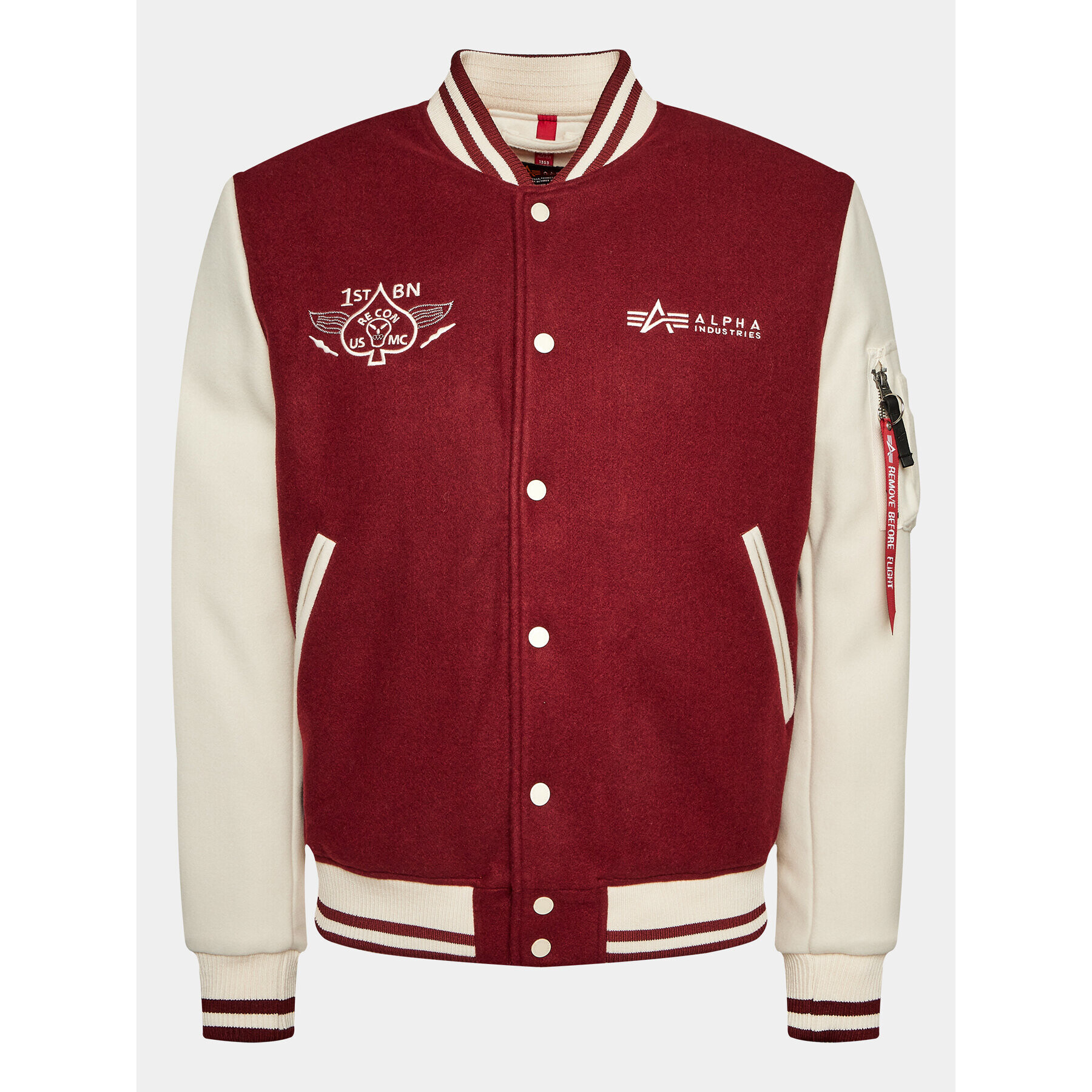 Alpha Industries Bundy bomber Varsity Air Force 138107 Bordová Regular Fit - Pepit.sk