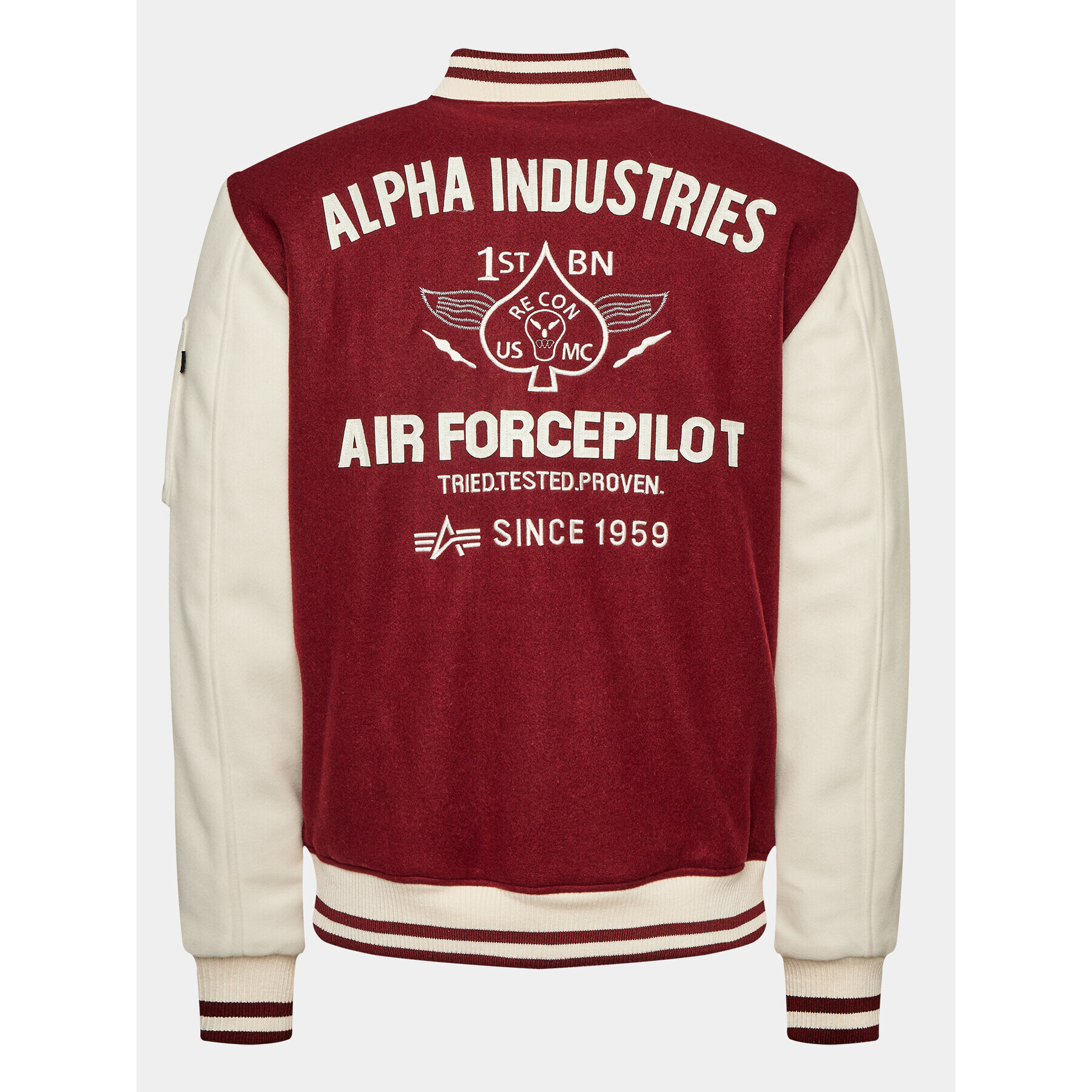 Alpha Industries Bundy bomber Varsity Air Force 138107 Bordová Regular Fit - Pepit.sk