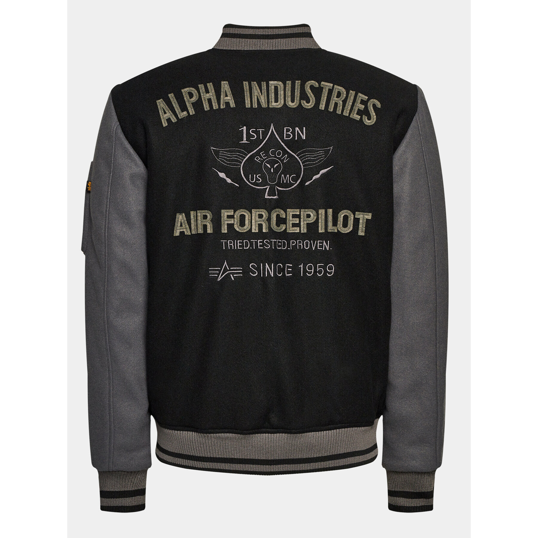 Alpha Industries Bundy bomber Varsity Air Force 138107 Čierna Regular Fit - Pepit.sk