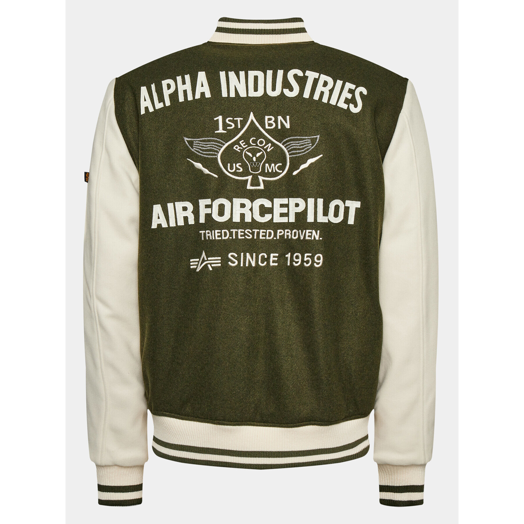 Alpha Industries Bundy bomber Varsity Air Force 138107 Zelená Regular Fit - Pepit.sk