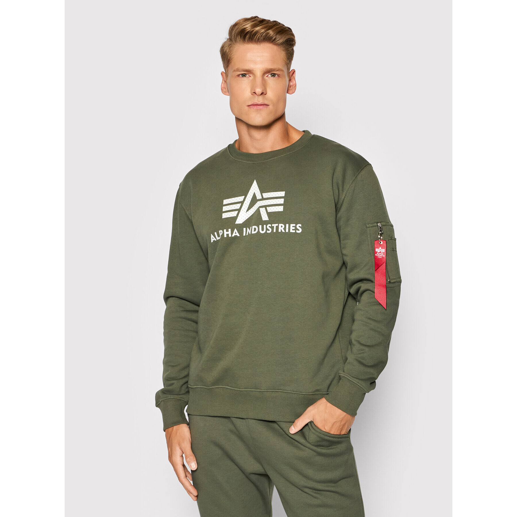 Alpha Industries Mikina 3D Logo 118311 Zelená Regular Fit - Pepit.sk