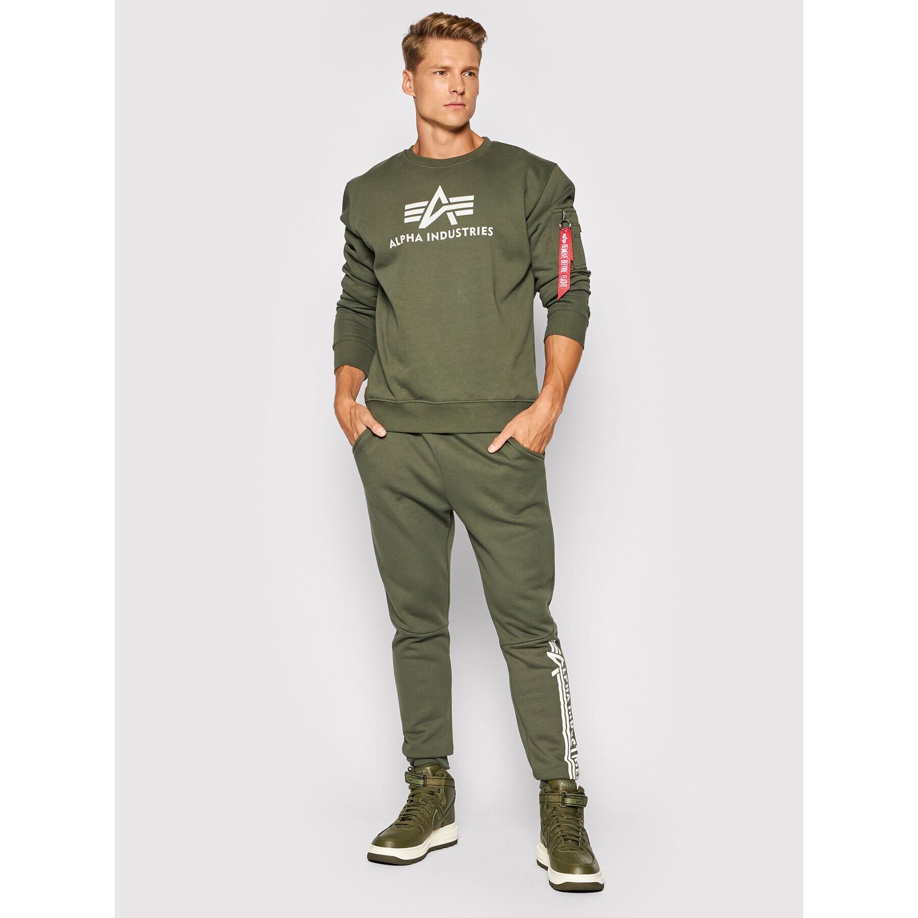 Alpha Industries Mikina 3D Logo 118311 Zelená Regular Fit - Pepit.sk