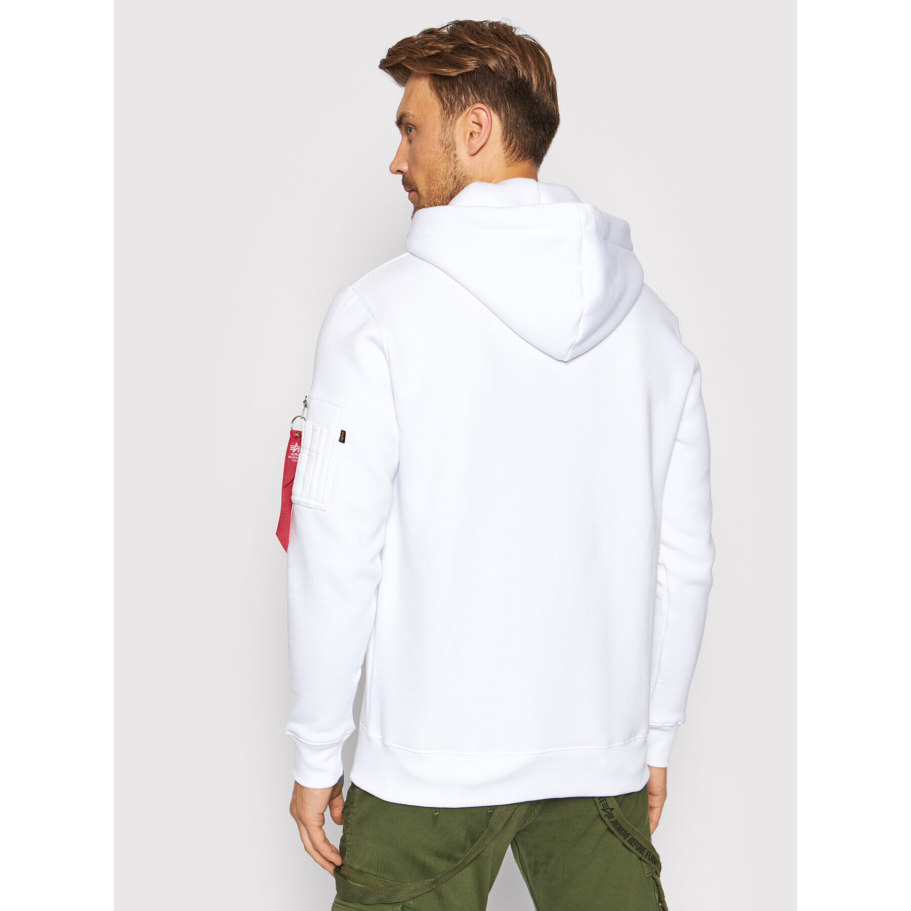 Alpha Industries Mikina 3D Logo 128341 Biela Regular Fit - Pepit.sk