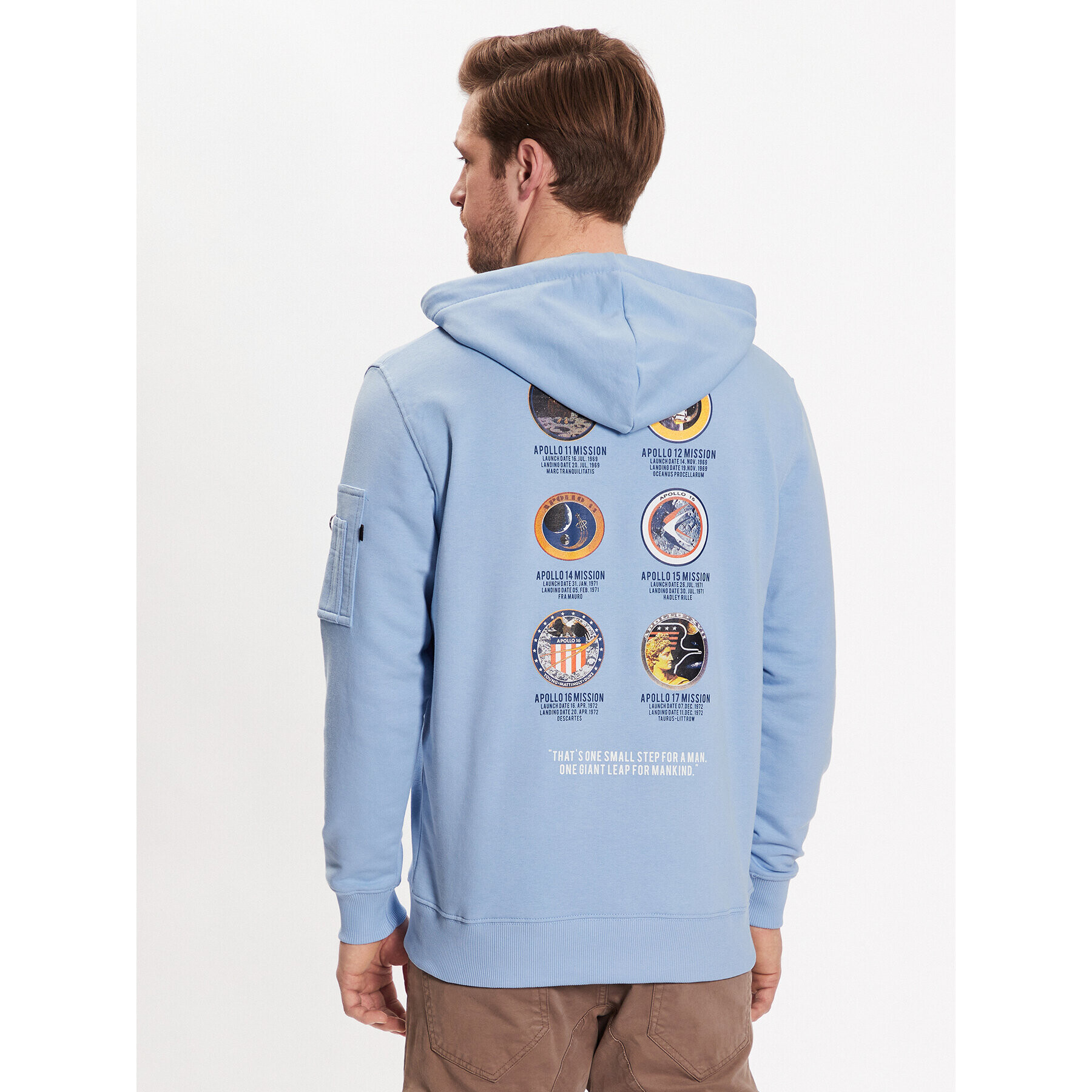 Alpha Industries Mikina Apollo Mission 106338 Modrá Regular Fit - Pepit.sk