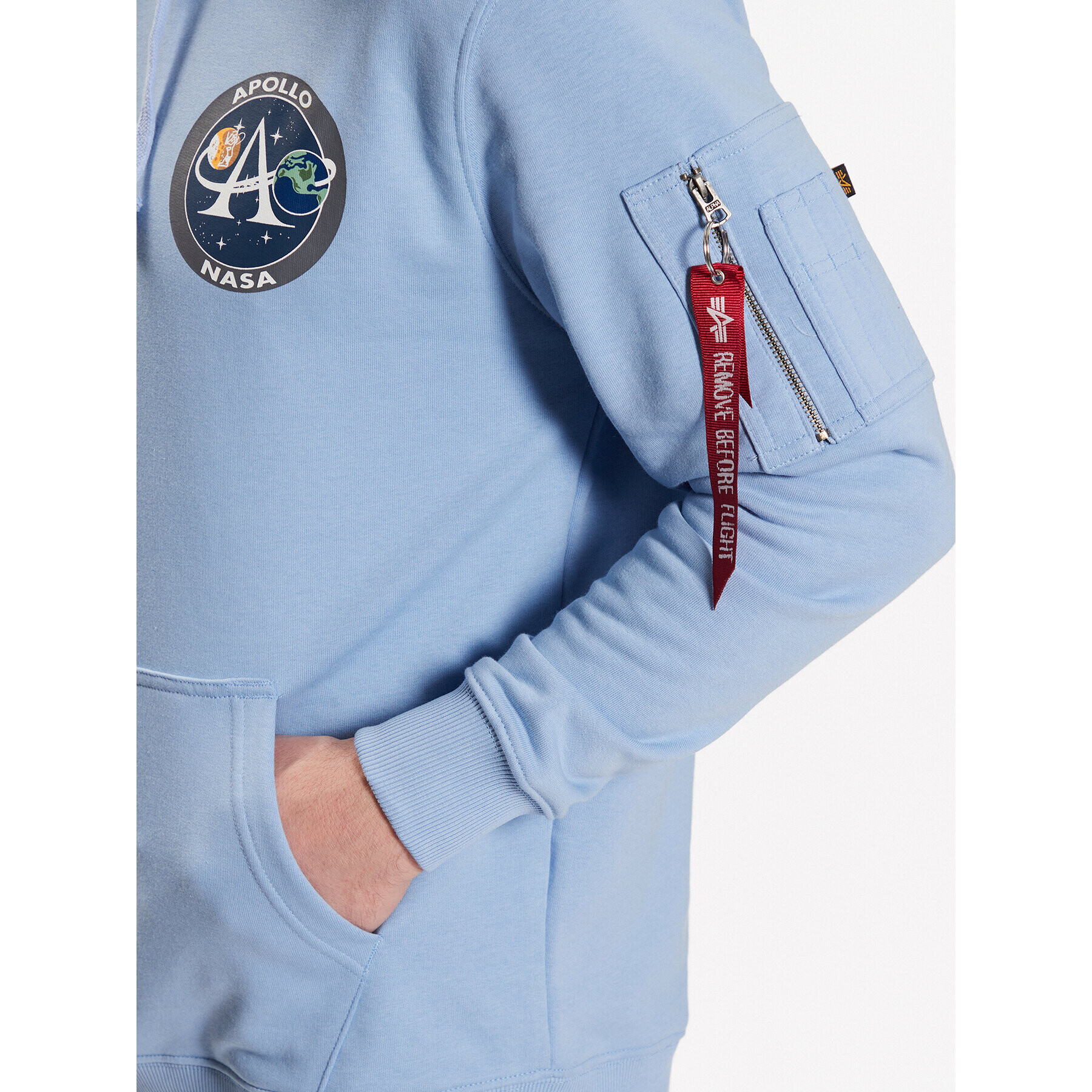 Alpha Industries Mikina Apollo Mission 106338 Modrá Regular Fit - Pepit.sk