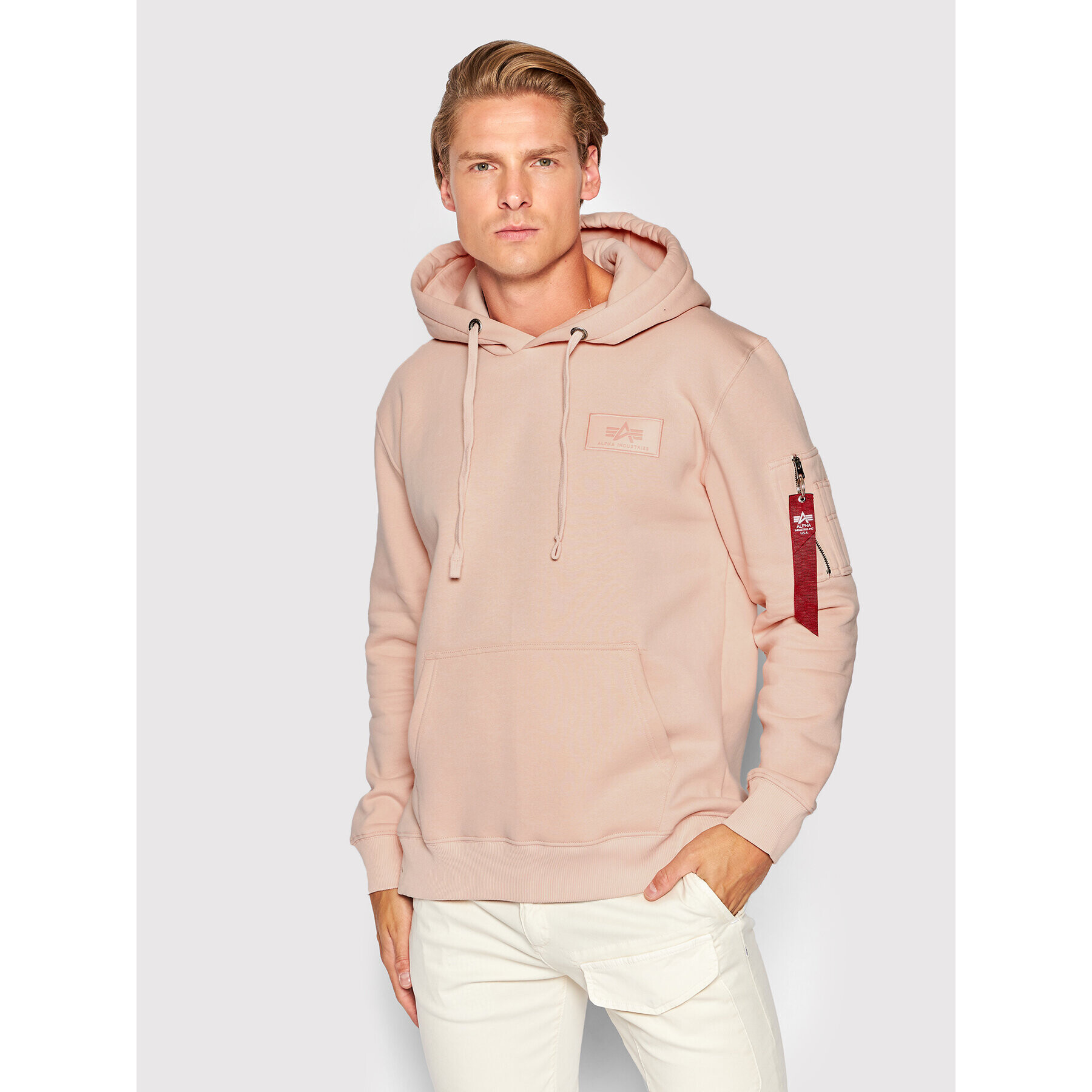 Alpha Industries Mikina Back Print 178318 Ružová Regular Fit - Pepit.sk