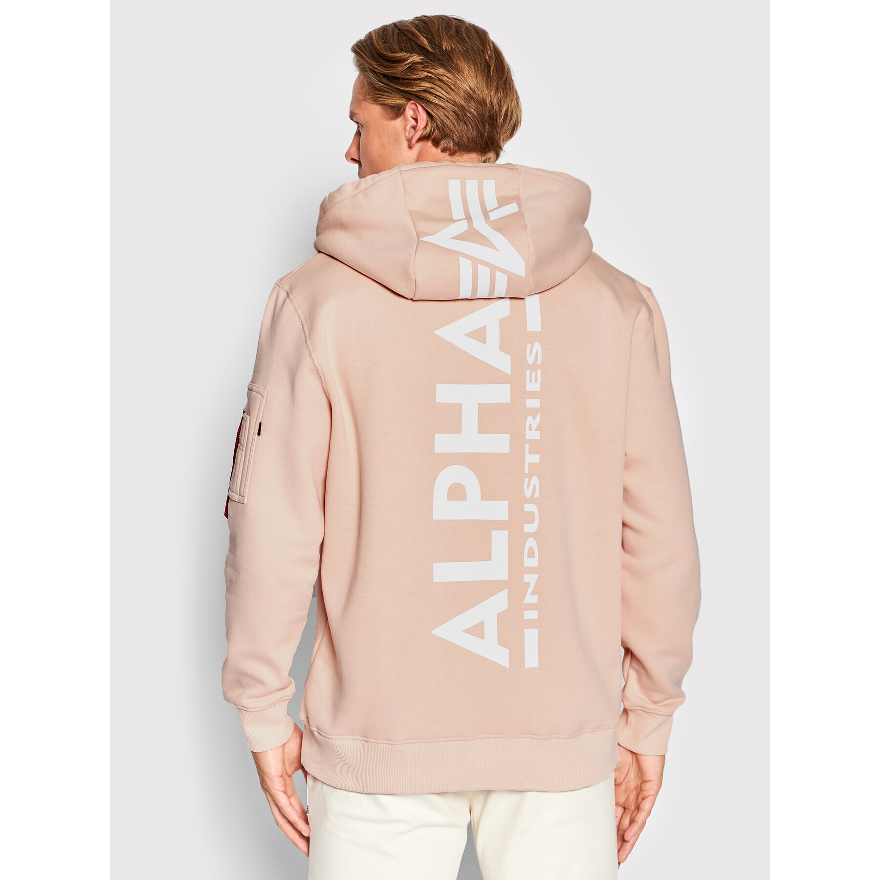 Alpha Industries Mikina Back Print 178318 Ružová Regular Fit - Pepit.sk