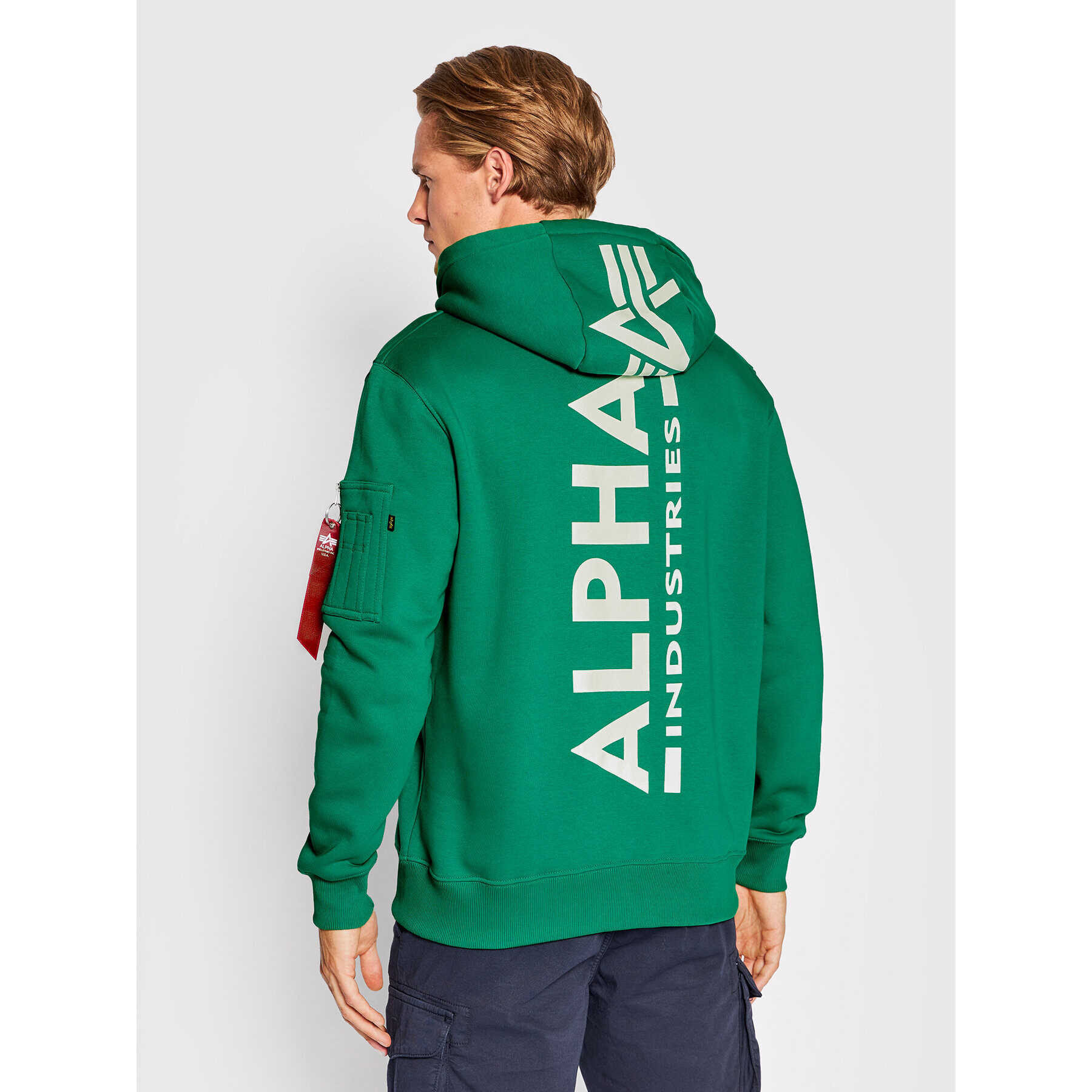 Alpha Industries Mikina Back Print 178318 Zelená Regular Fit - Pepit.sk