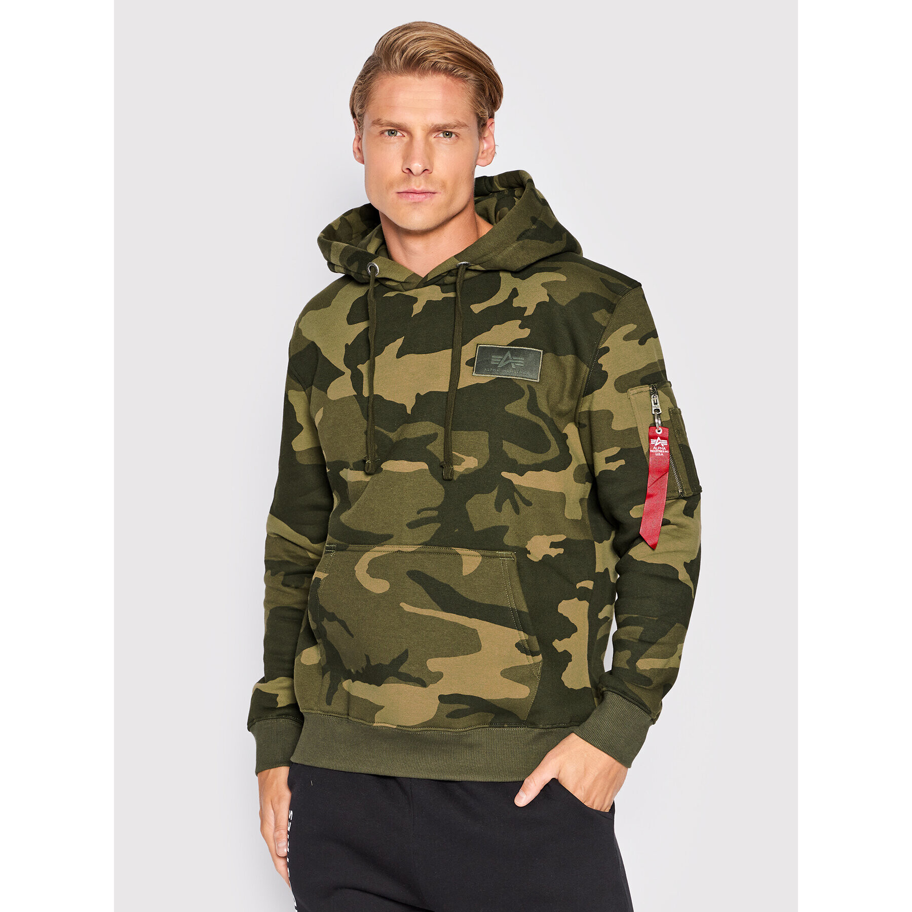 Alpha Industries Mikina Back Print 178318C Zelená Regular Fit - Pepit.sk