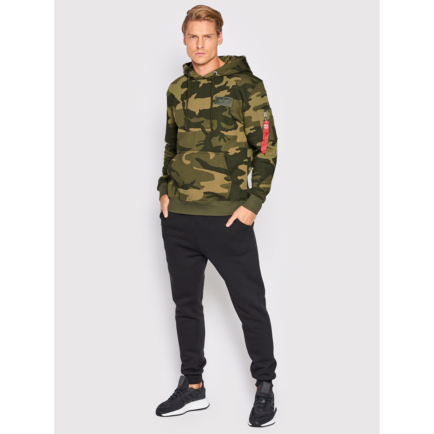 Alpha Industries Mikina Back Print 178318C Zelená Regular Fit - Pepit.sk