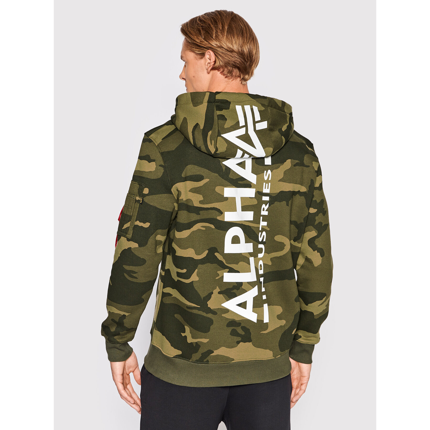 Alpha Industries Mikina Back Print 178318C Zelená Regular Fit - Pepit.sk