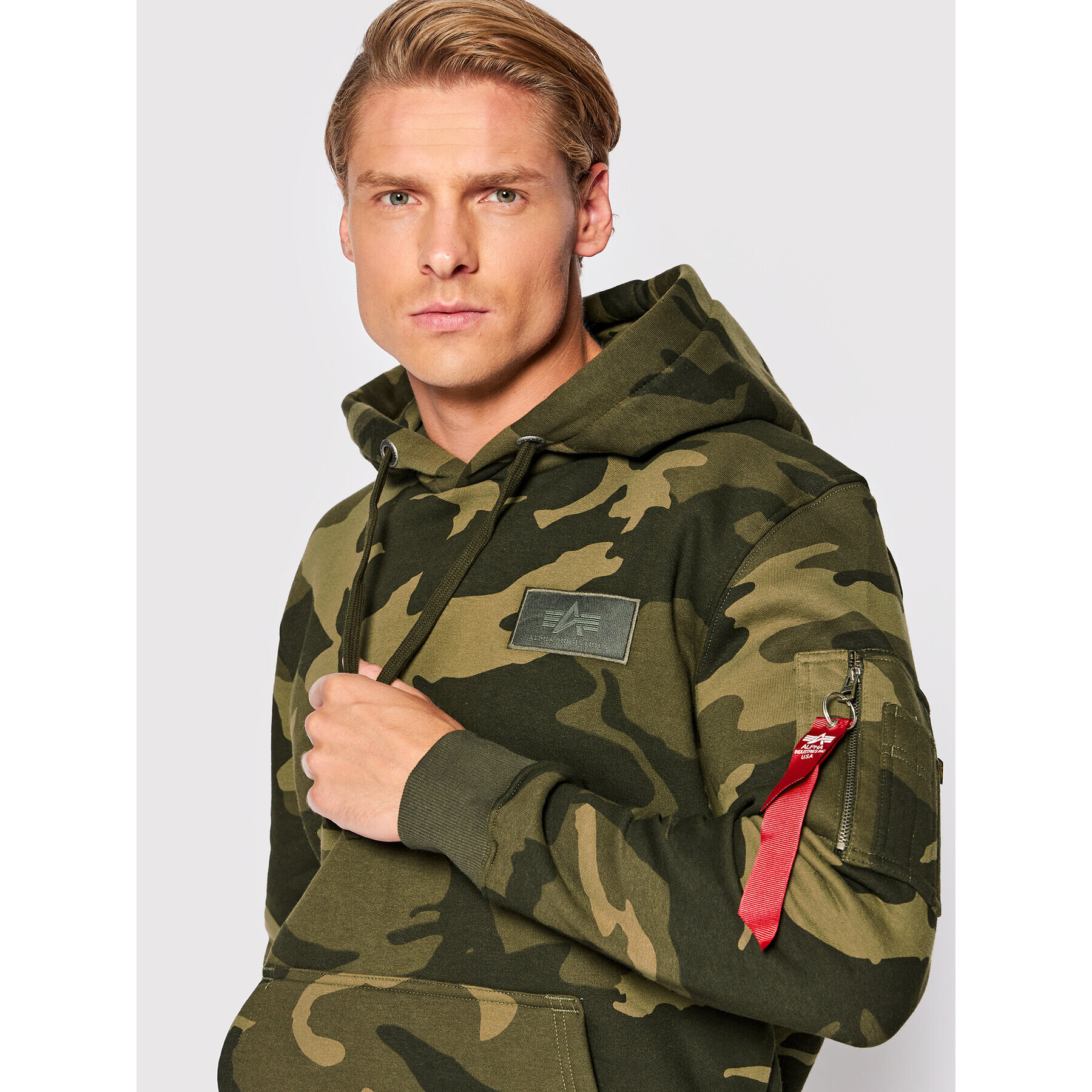 Alpha Industries Mikina Back Print 178318C Zelená Regular Fit - Pepit.sk