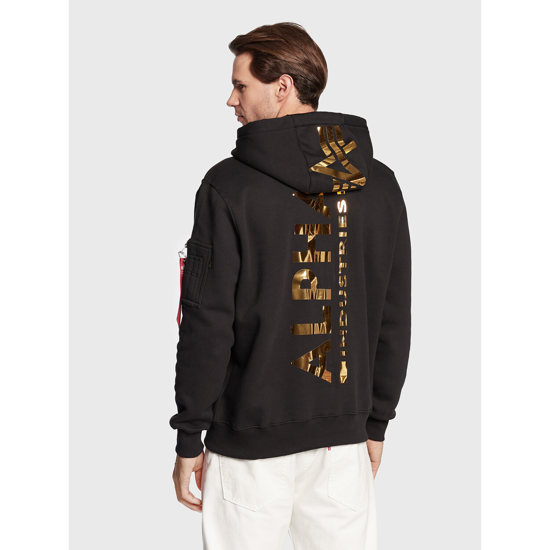 Alpha Industries Mikina Back Print 178318FP Čierna Regular Fit - Pepit.sk