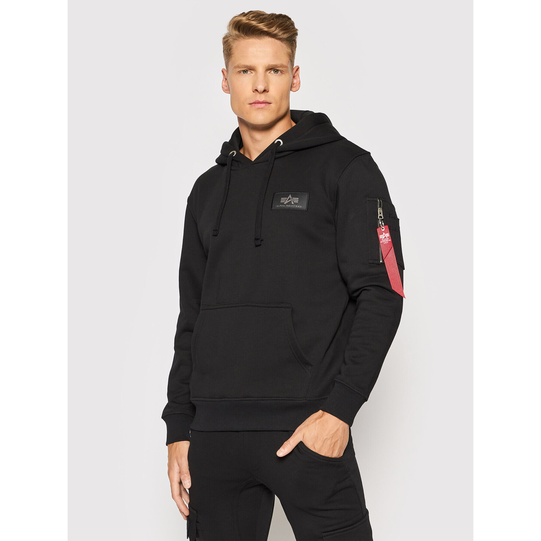 Alpha Industries Mikina Back Print 178318RP Čierna Regular Fit - Pepit.sk