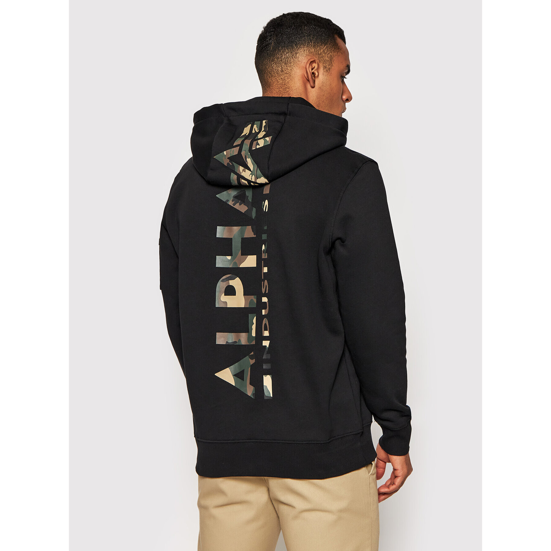 Alpha Industries Mikina Back Print Como Print 178318CP Čierna Regular Fit - Pepit.sk