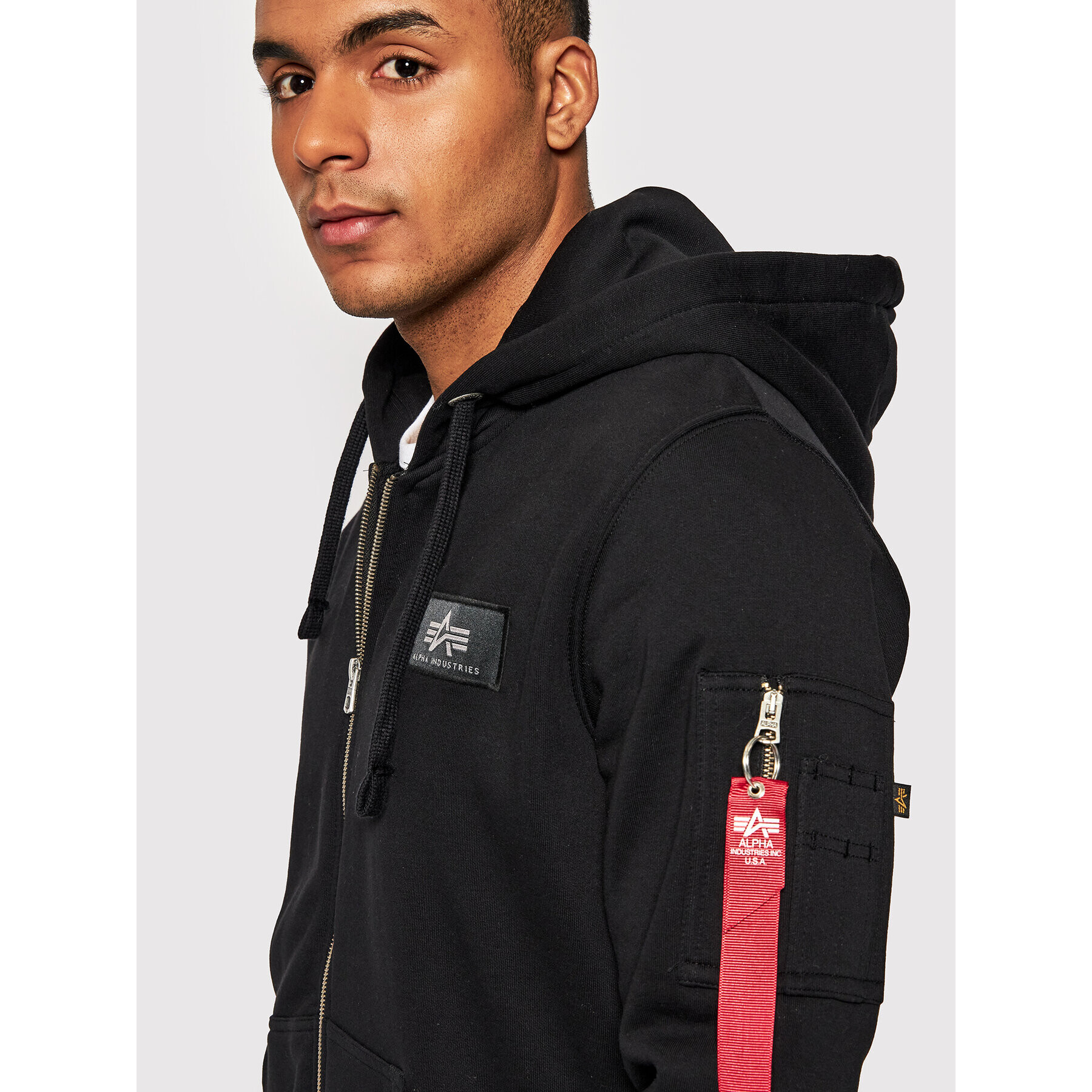 Alpha Industries Mikina Back Print Zip 128342 Čierna Regular Fit - Pepit.sk