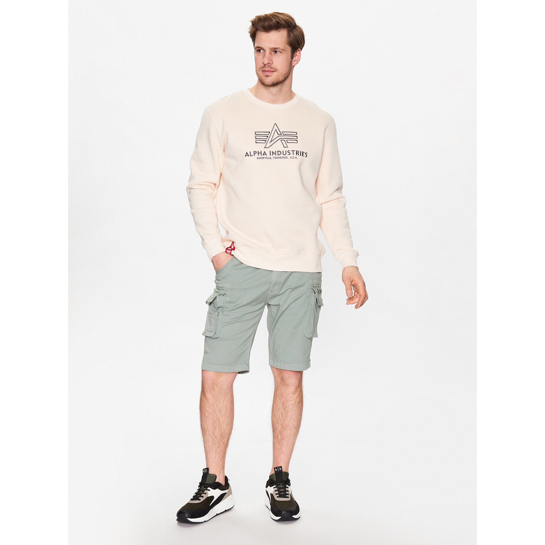 Alpha Industries Mikina Basic 118302 Écru Regular Fit - Pepit.sk