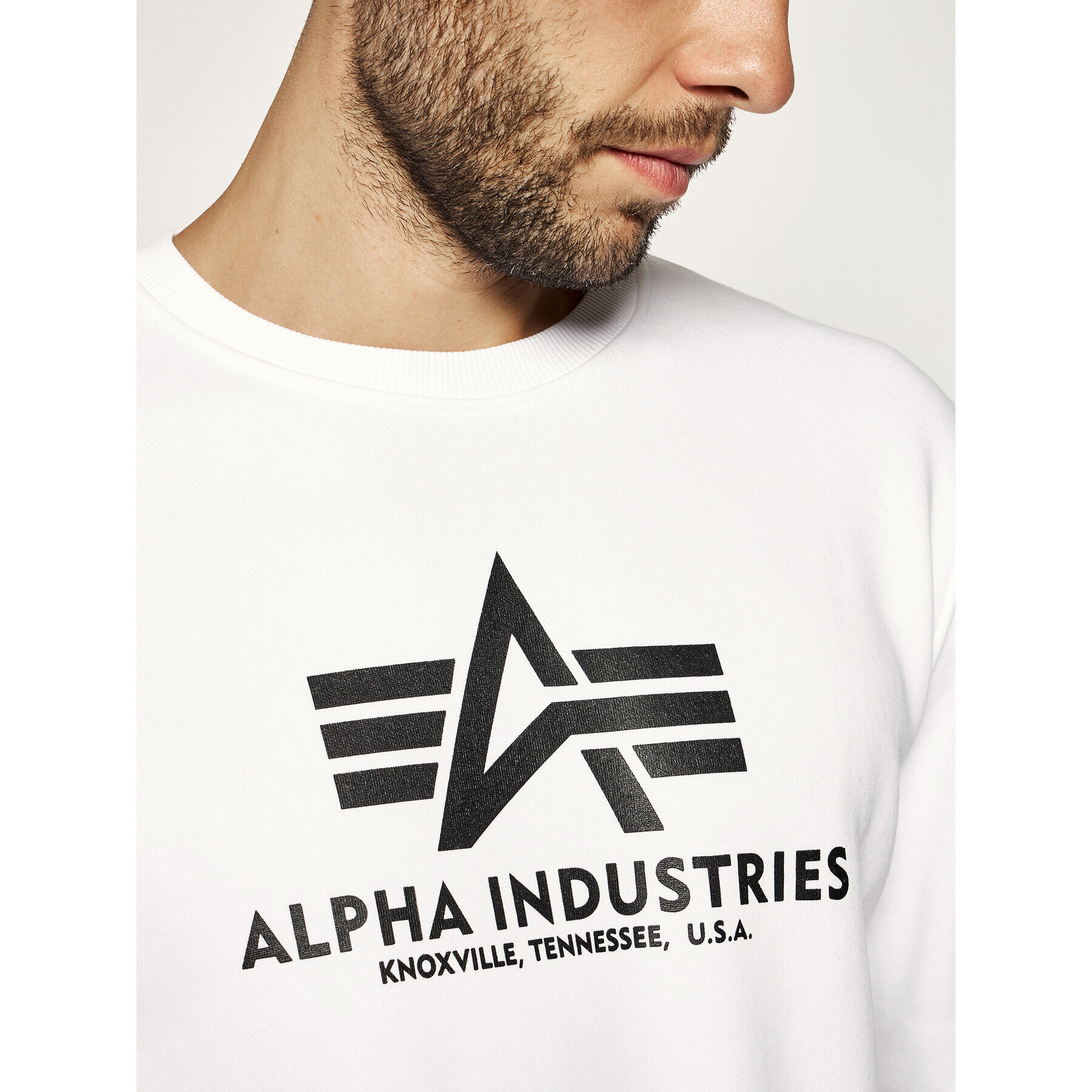 Alpha Industries Mikina Basic 178302 Biela Regular Fit - Pepit.sk