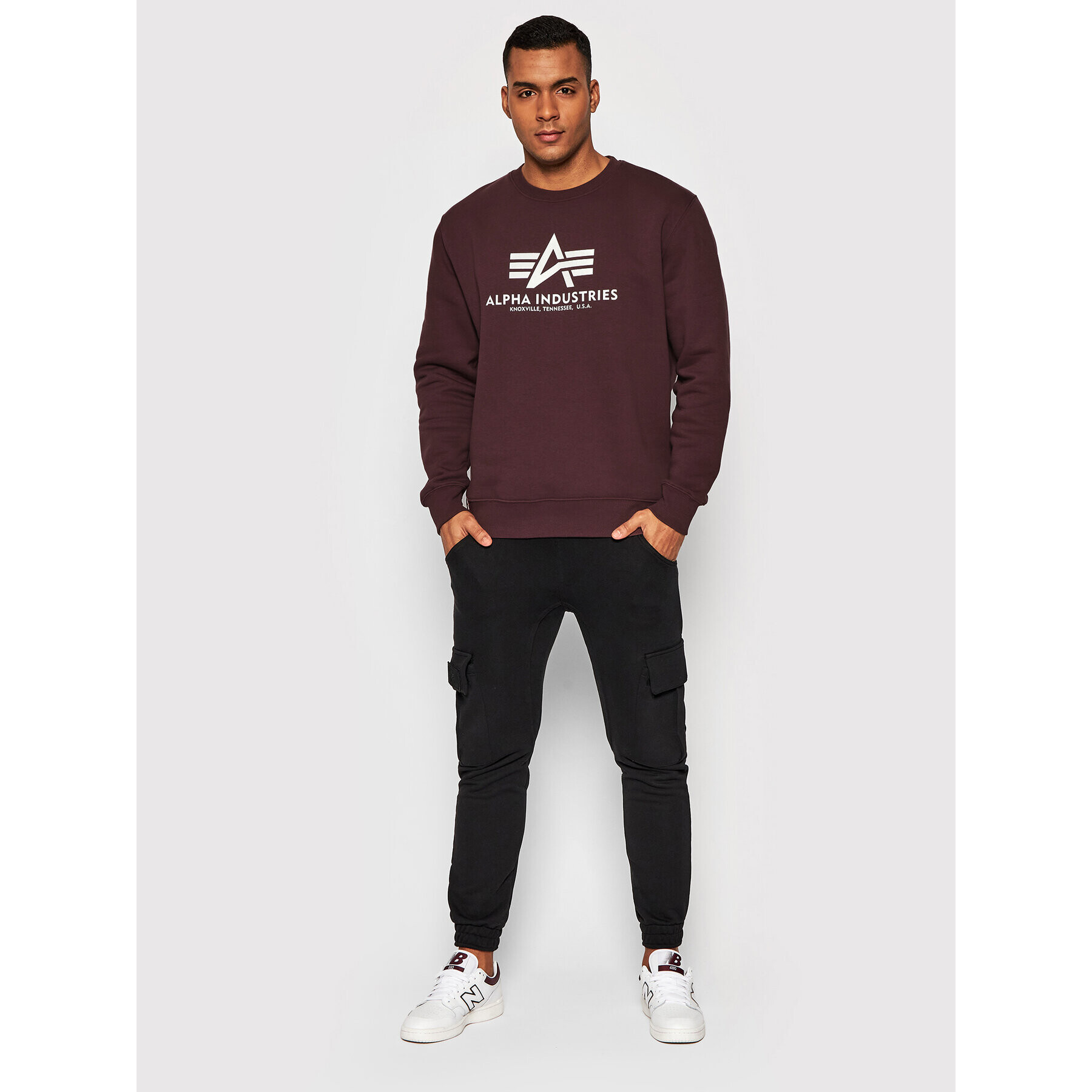 Alpha Industries Mikina Basic 178302 Bordová Regular Fit - Pepit.sk