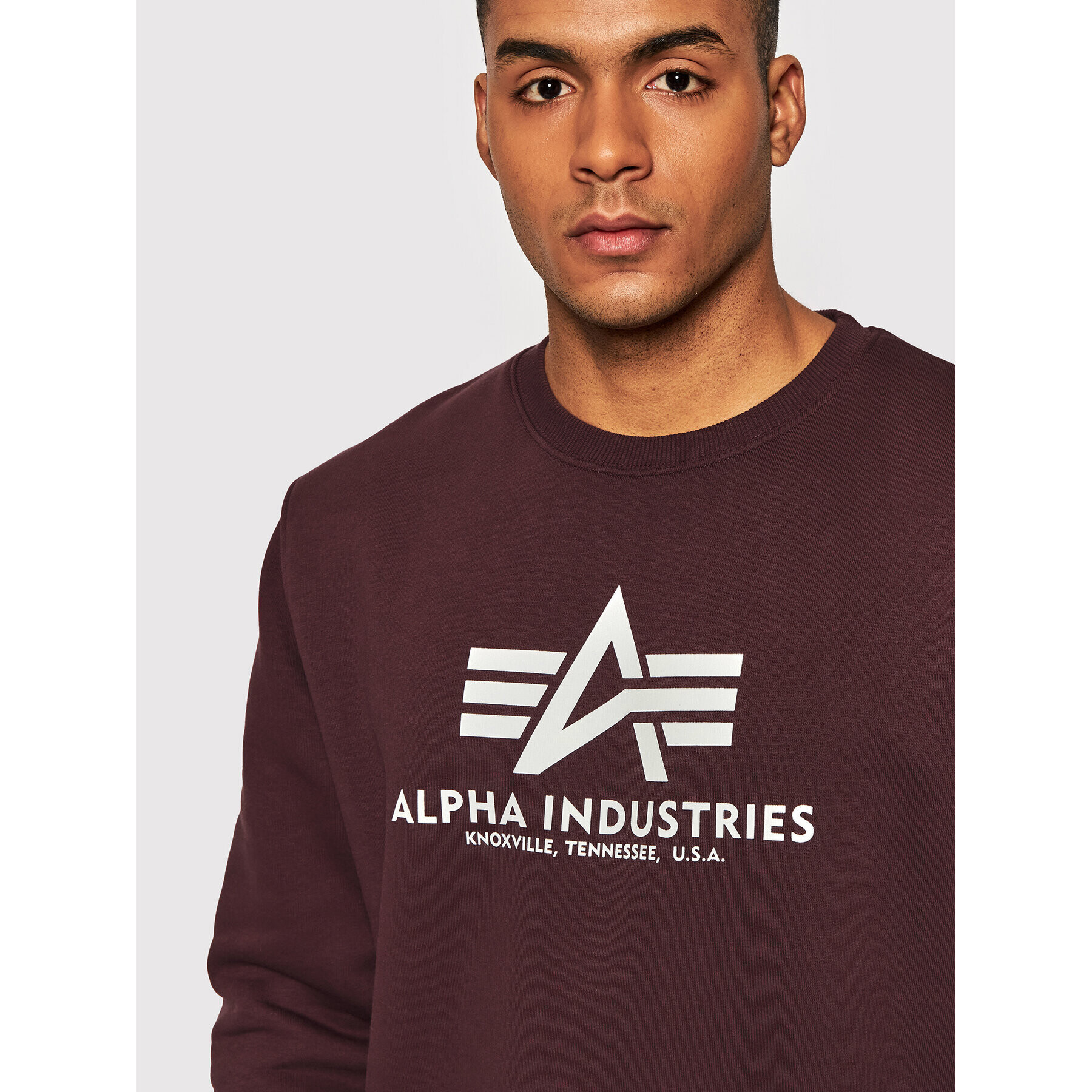 Alpha Industries Mikina Basic 178302 Bordová Regular Fit - Pepit.sk