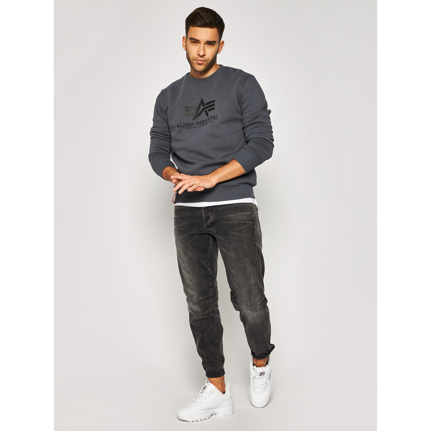 Alpha Industries Mikina Basic 178302 Sivá Regular Fit - Pepit.sk