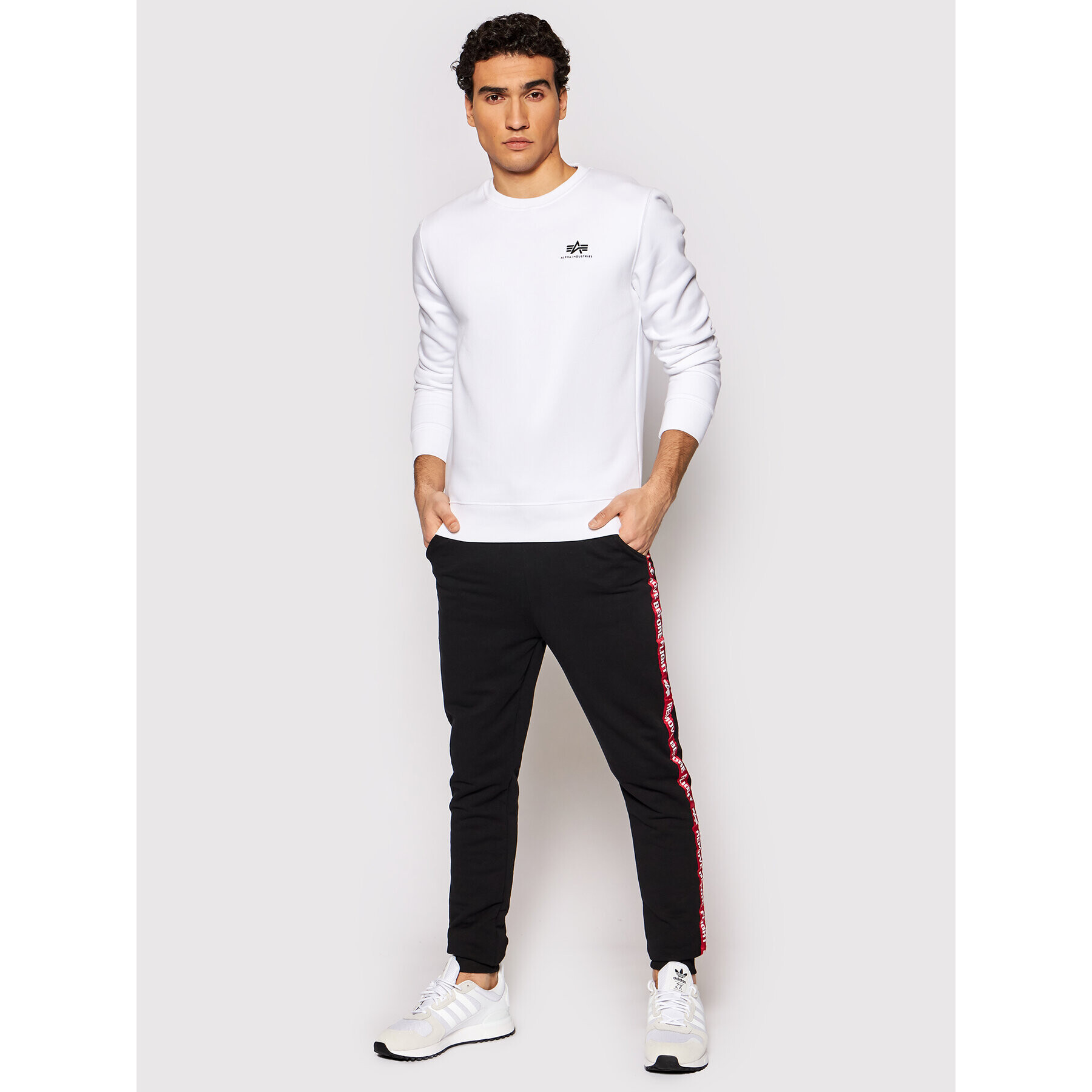 Alpha Industries Mikina Basic 188307 Biela Regular Fit - Pepit.sk