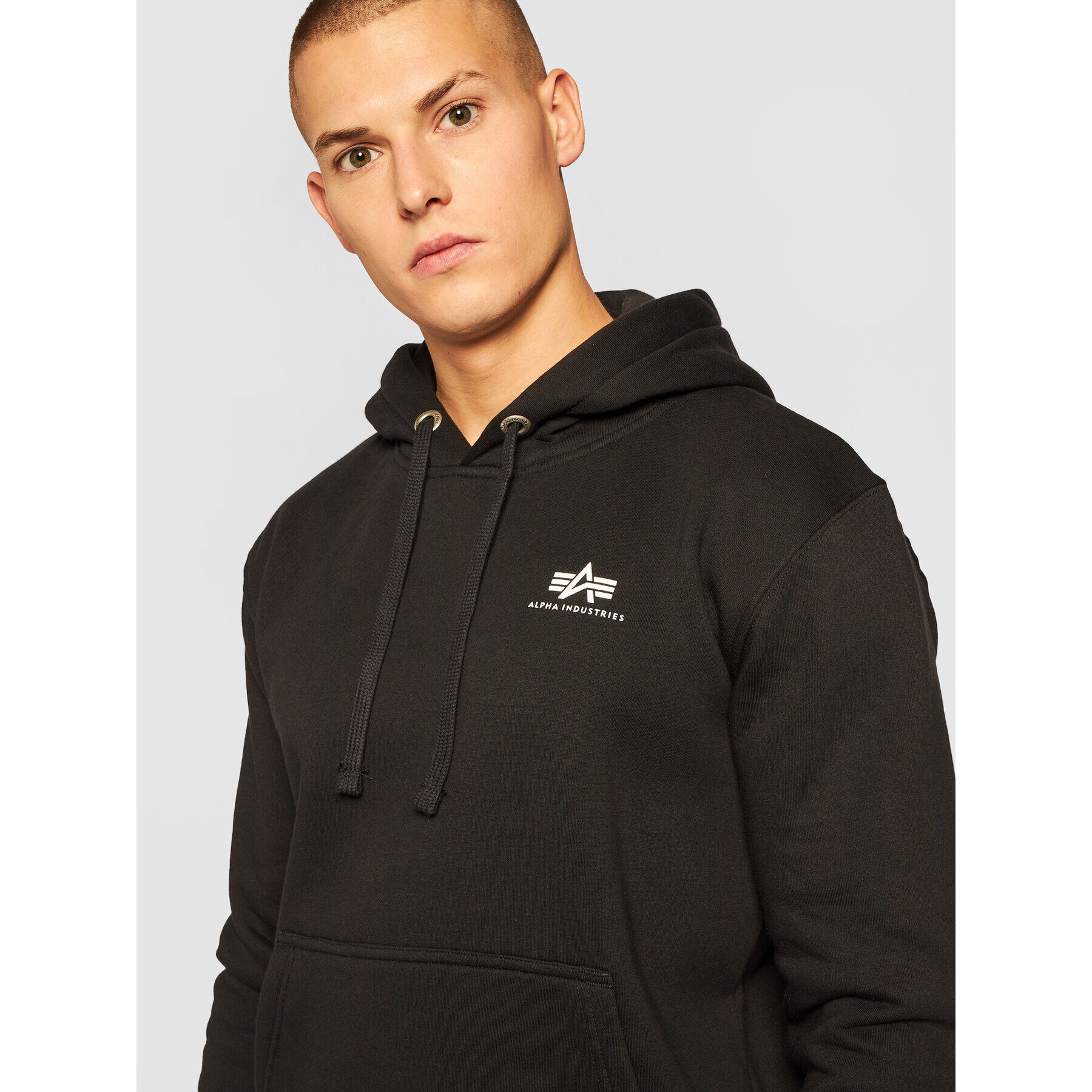 Alpha Industries Mikina Basic Hoody Small Logo 196318 Čierna Regular Fit - Pepit.sk