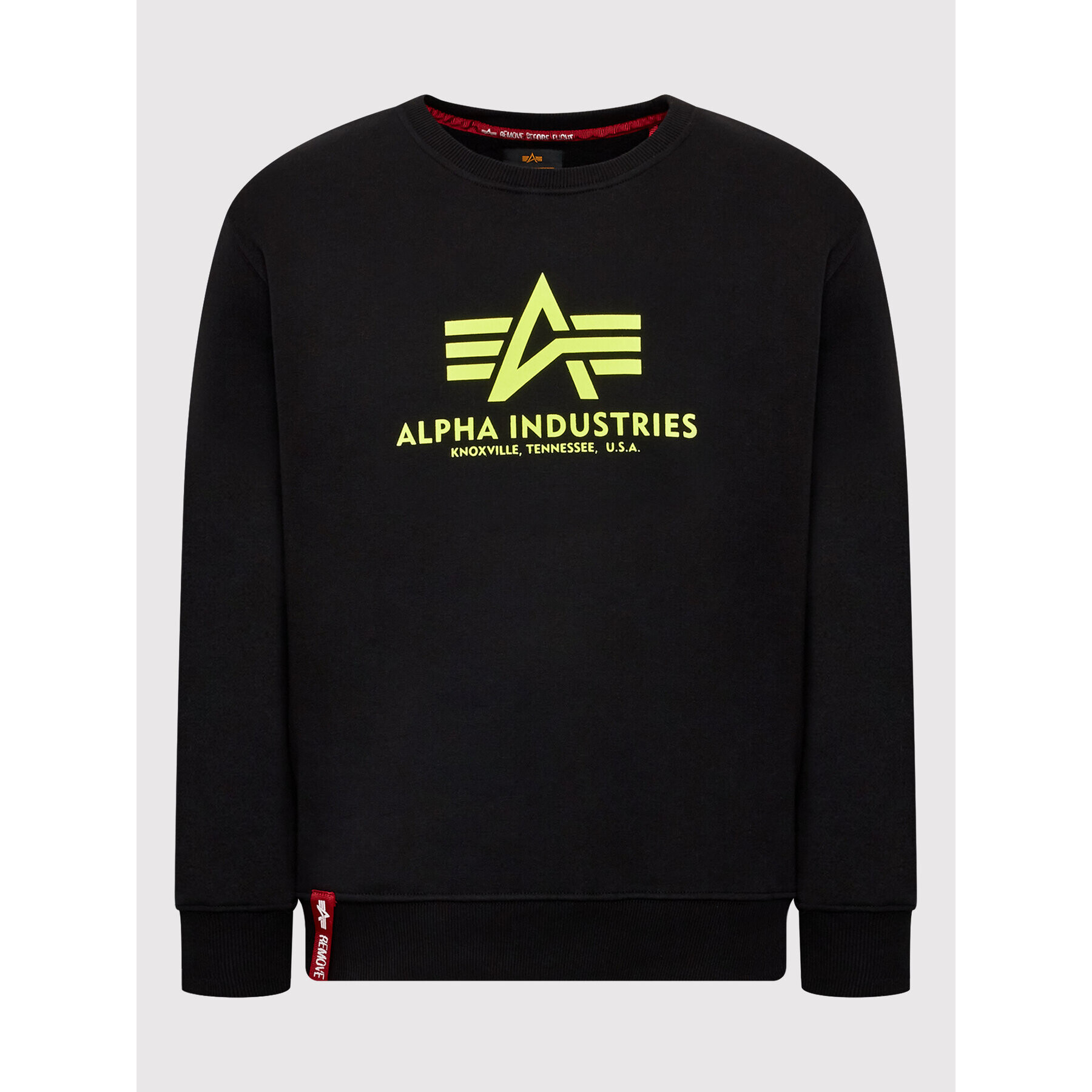 Alpha Industries Mikina Basic Neon Print 178302NP Čierna Regular Fit - Pepit.sk