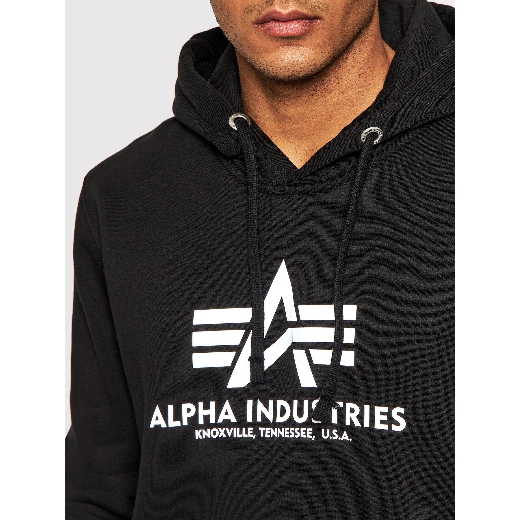 Alpha Industries Mikina Basic Reflective Print 178312RP Čierna Regular Fit - Pepit.sk