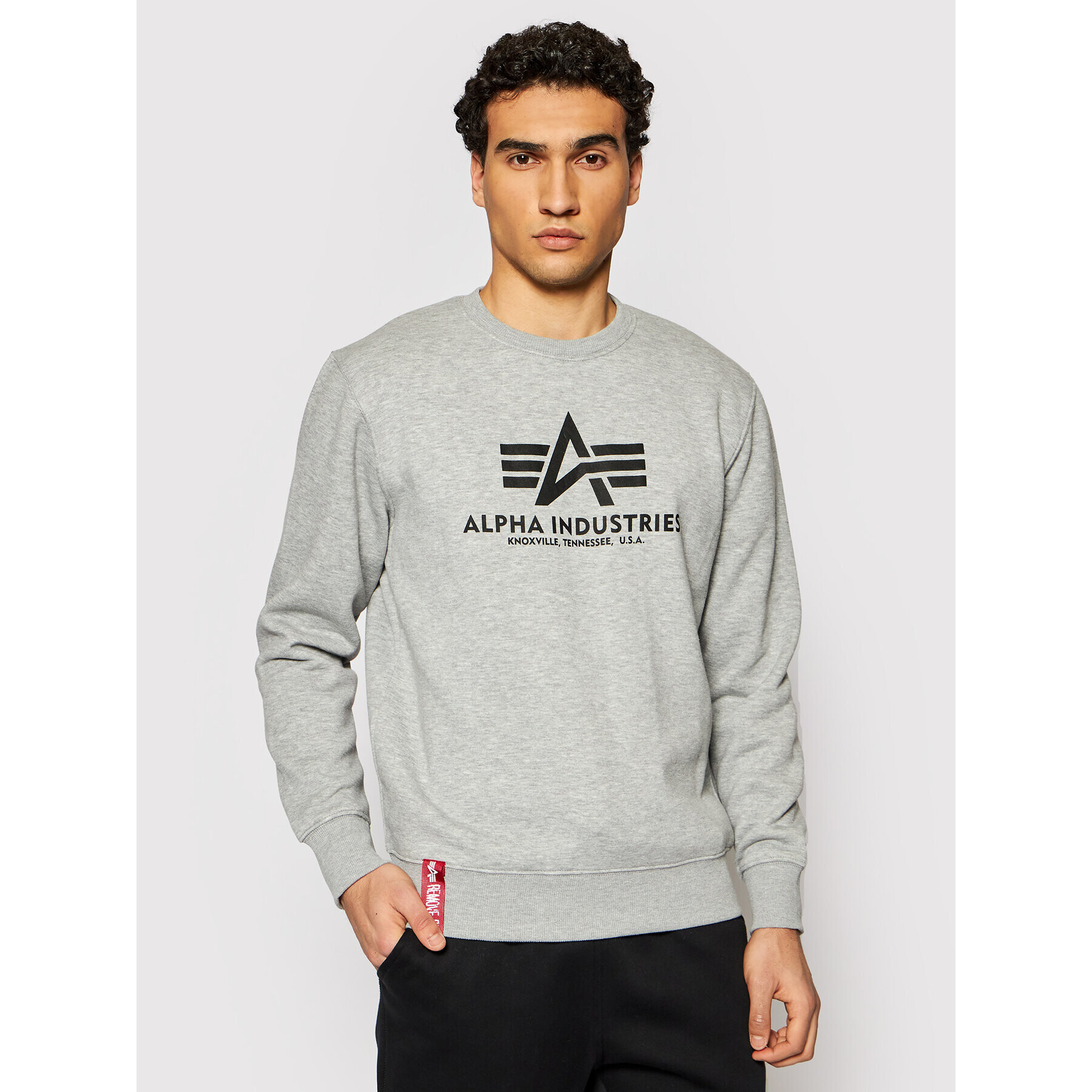 Alpha Industries Mikina Basic Sweater 178302 Sivá Regular Fit - Pepit.sk