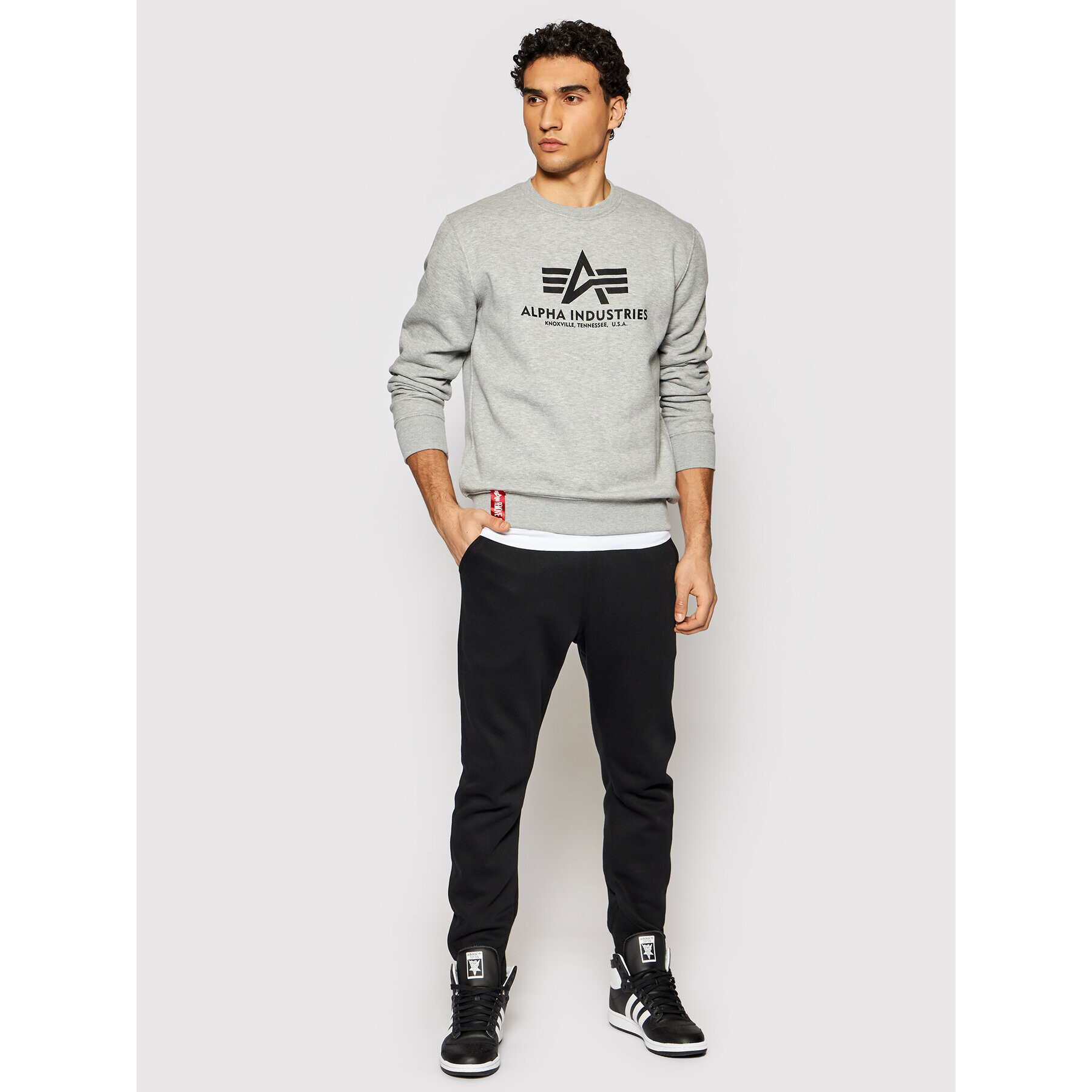 Alpha Industries Mikina Basic Sweater 178302 Sivá Regular Fit - Pepit.sk