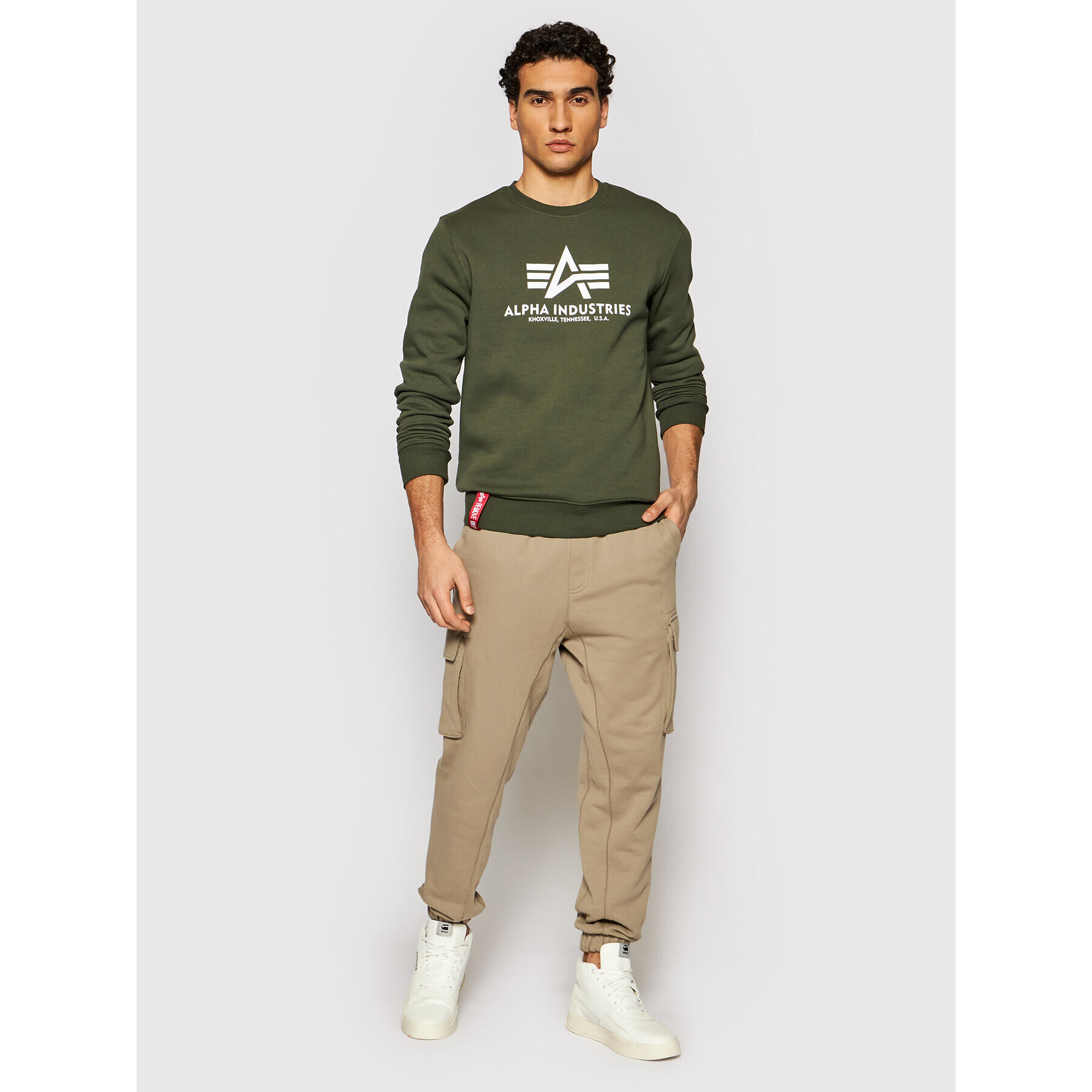 Alpha Industries Mikina Basic Sweater 178302 Zelená Regular Fit - Pepit.sk