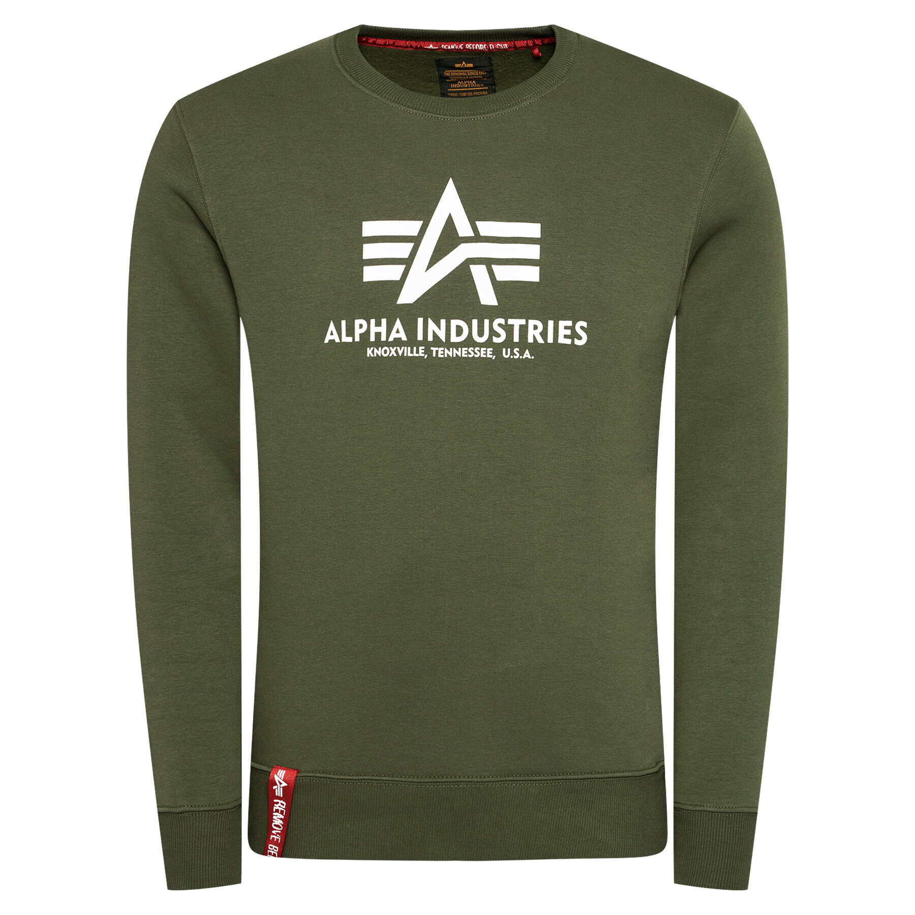 Alpha Industries Mikina Basic Sweater 178302 Zelená Regular Fit - Pepit.sk